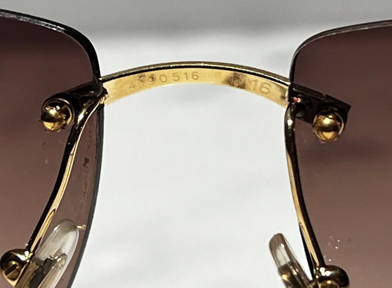 Cartier Logos Wood Gold Vintage Frames Sunglasses Glasses