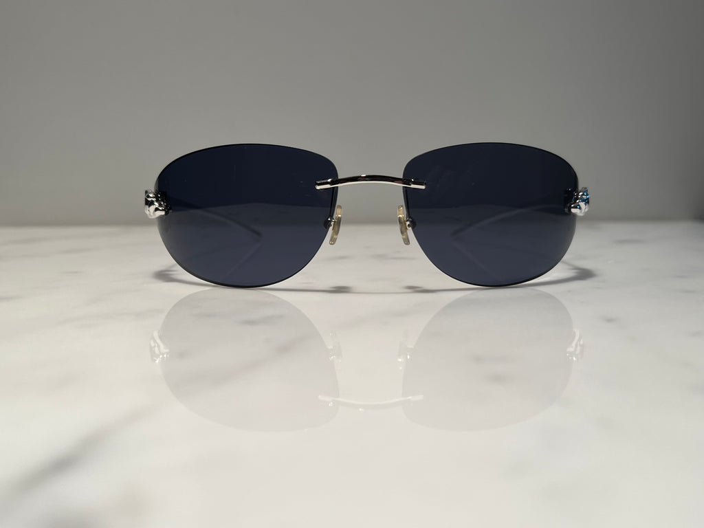 Cartier Panthere C Decor Platinum Sunglasses Glasses Eyeglasses Frames