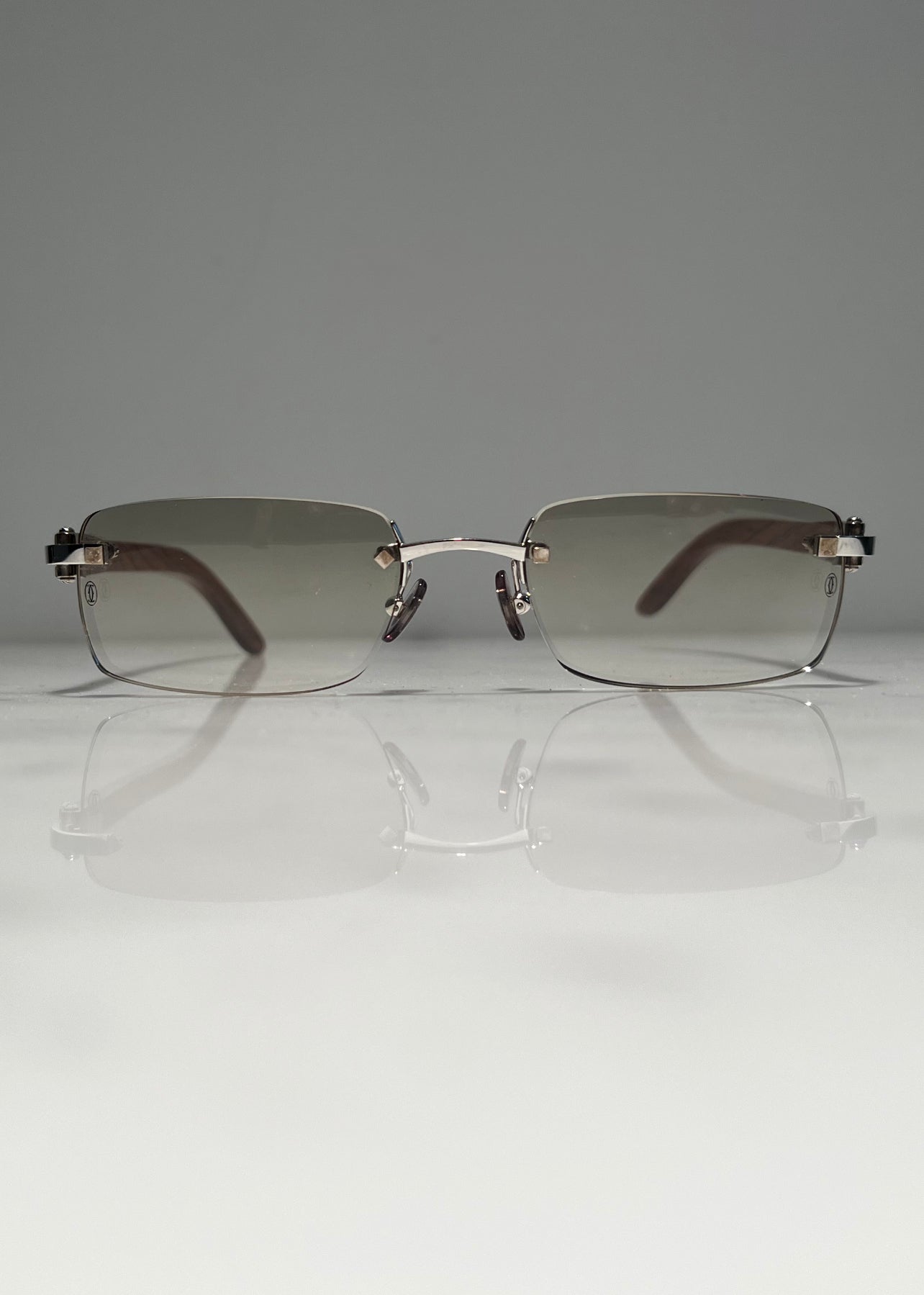 Cartier Rimless Platinum C’decor Vintage Glasses Sunglasses Eyeglasses Buffs