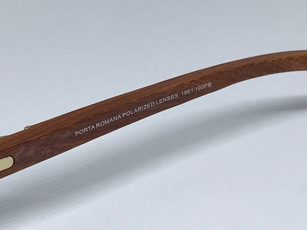 Porta Romana 1861 100pb Gold Wood Sunglasses - Braglia