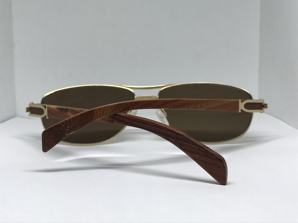 Porta Romana 1861 100pb Gold Wood Sunglasses - Braglia