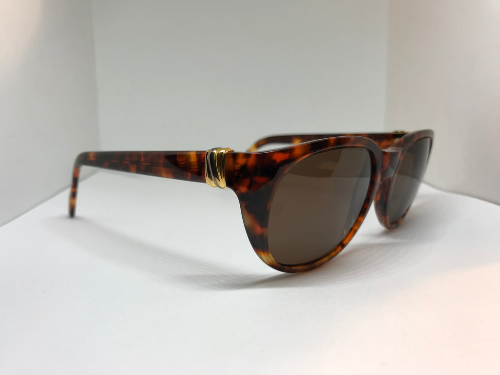 Cartier Tortoise Gold Platinum Vintage Sunglasses Glasses Eyeglasses - Braglia