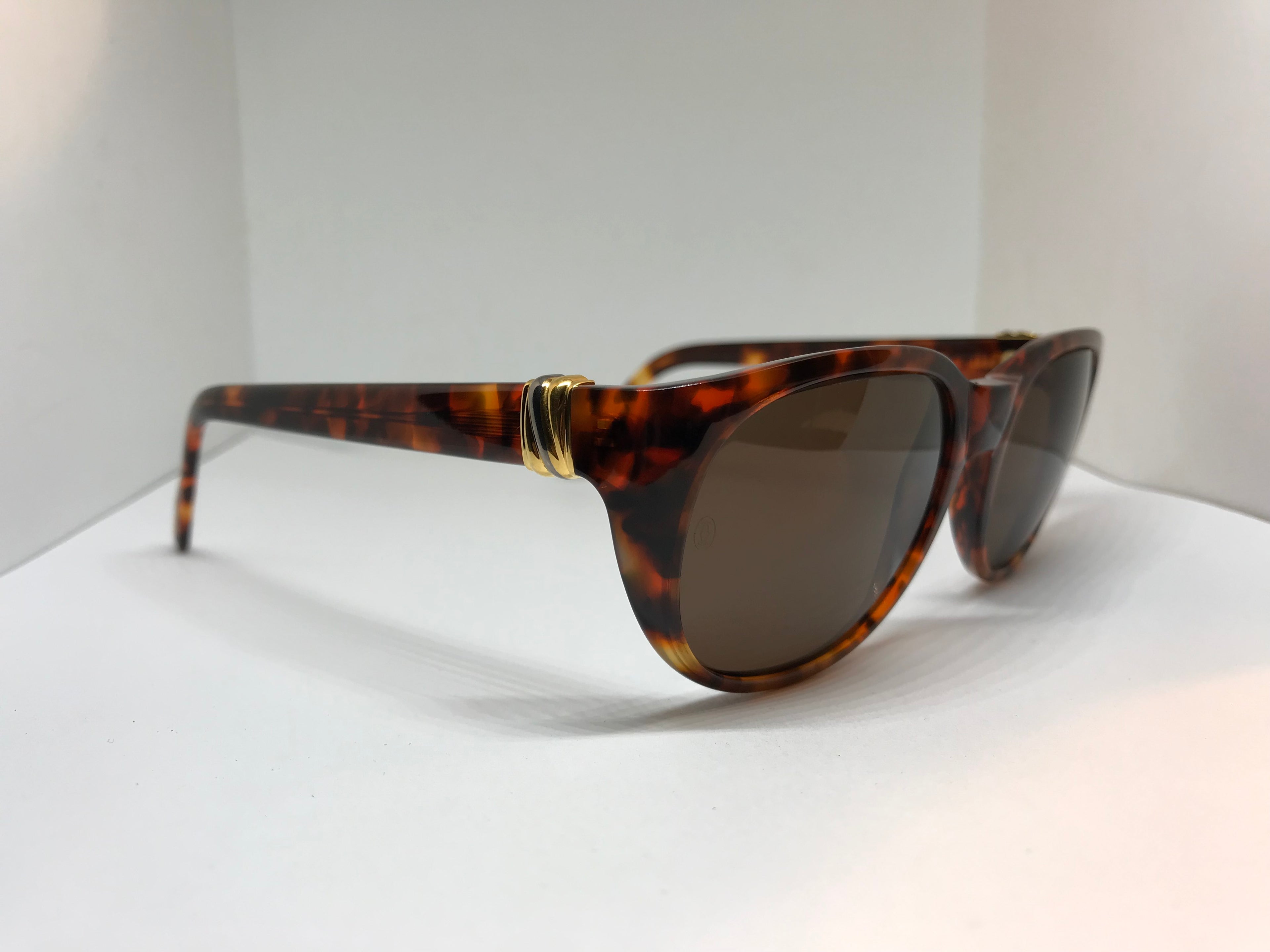Cartier Tortoise Gold Platinum Vintage Sunglasses Glasses Eyeglasses - Braglia