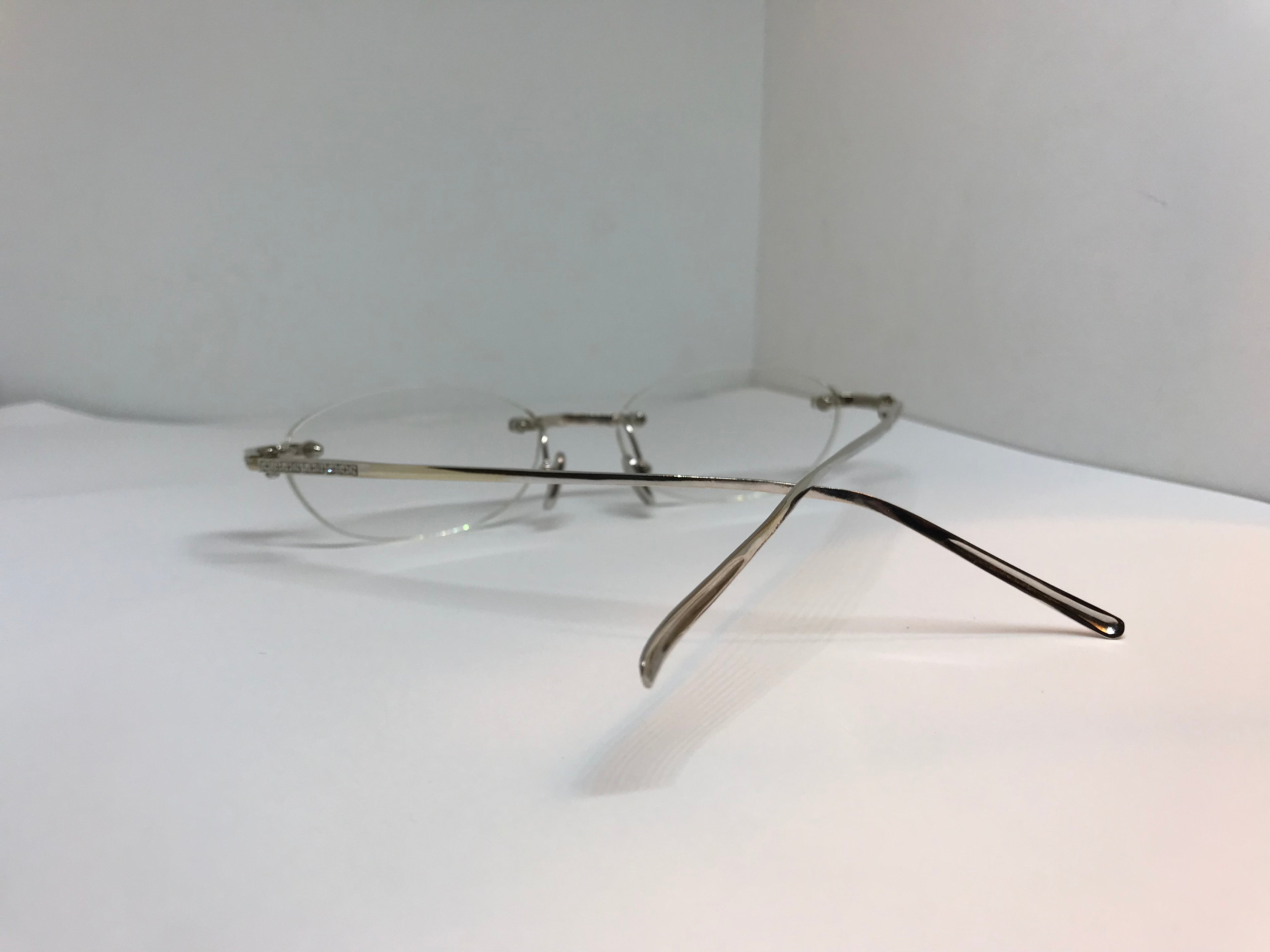 David Eden Solid 14k white gold eyeglasses sunglasses frame - Braglia