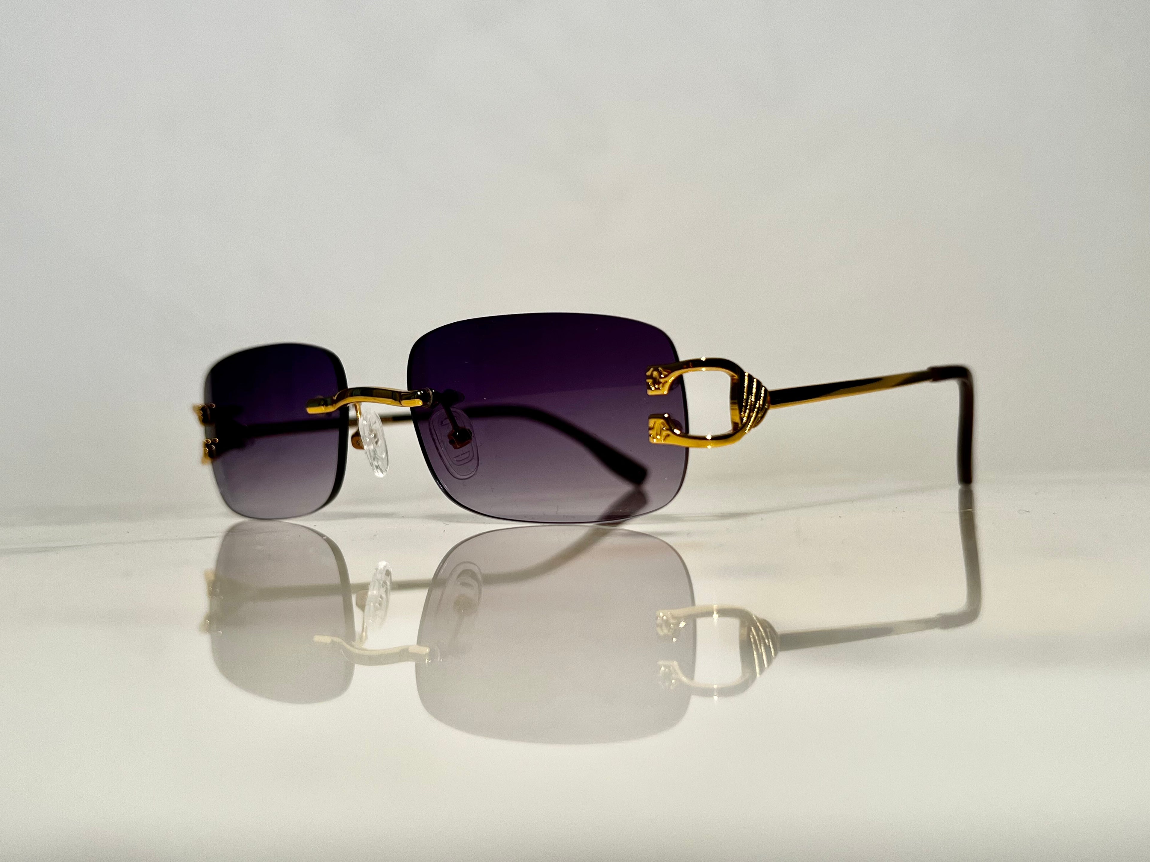 Bonano Venician Gold Rimless Sunglasses Frame