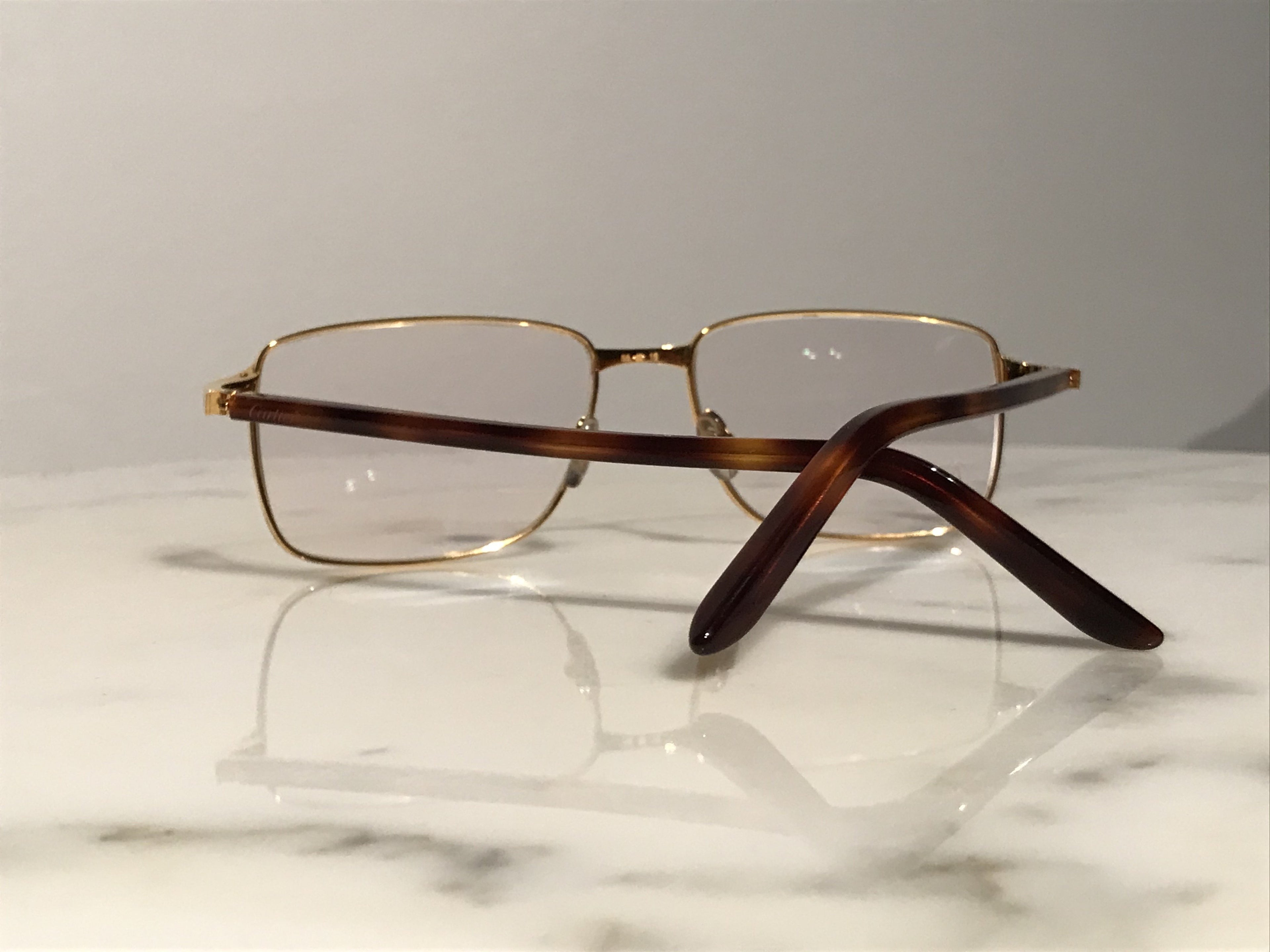 Cartier Havana Santos Gold Eyeglasses Sunglasses Frame - Braglia