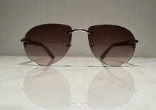 Load image into Gallery viewer, Cartier Logos Wood Gold Vintage Frames Sunglasses Glasses
