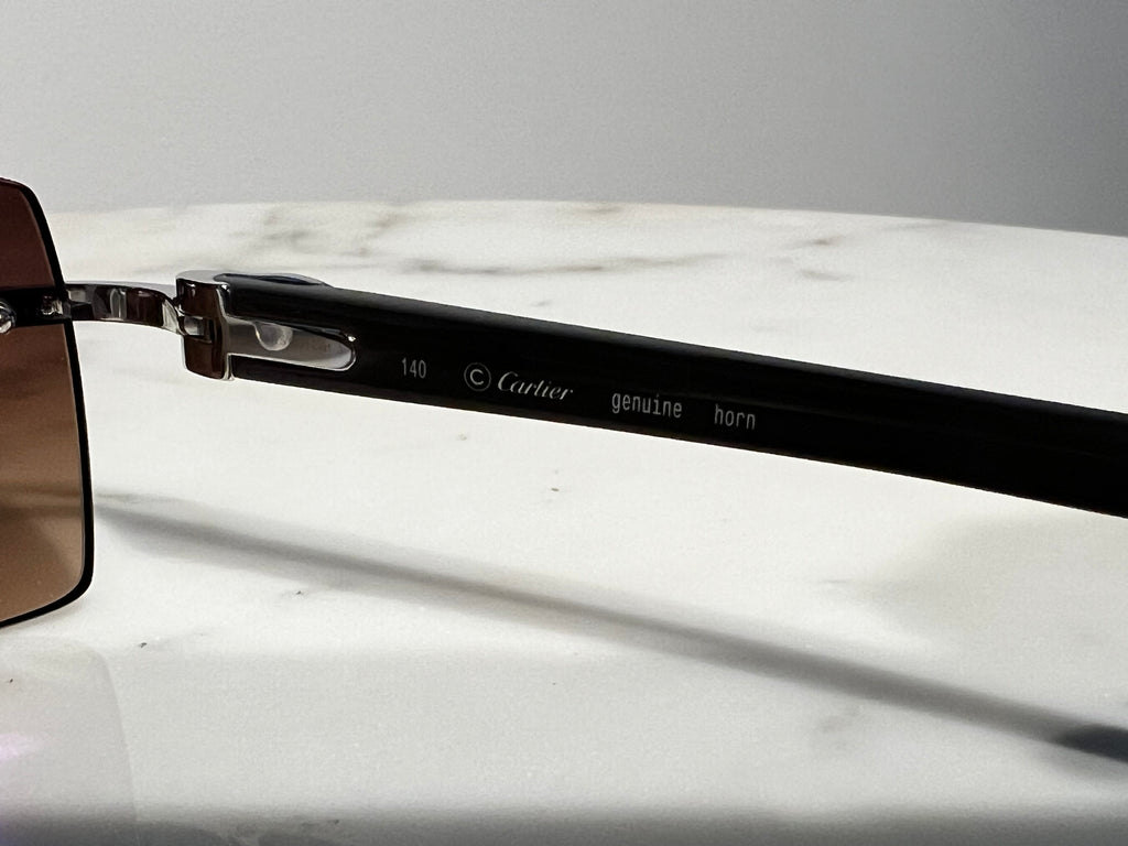 Cartier Buffalo Horn Platinum Frames Sunglasses Glasses