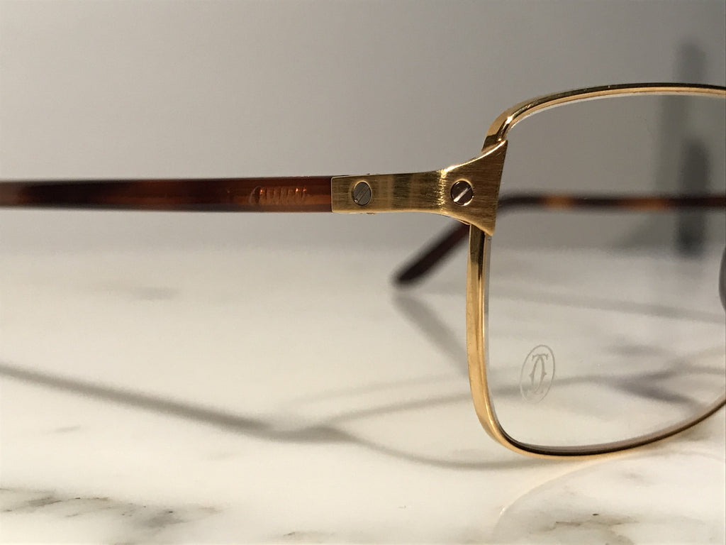Cartier Havana Santos Gold Eyeglasses Sunglasses Frame - Braglia