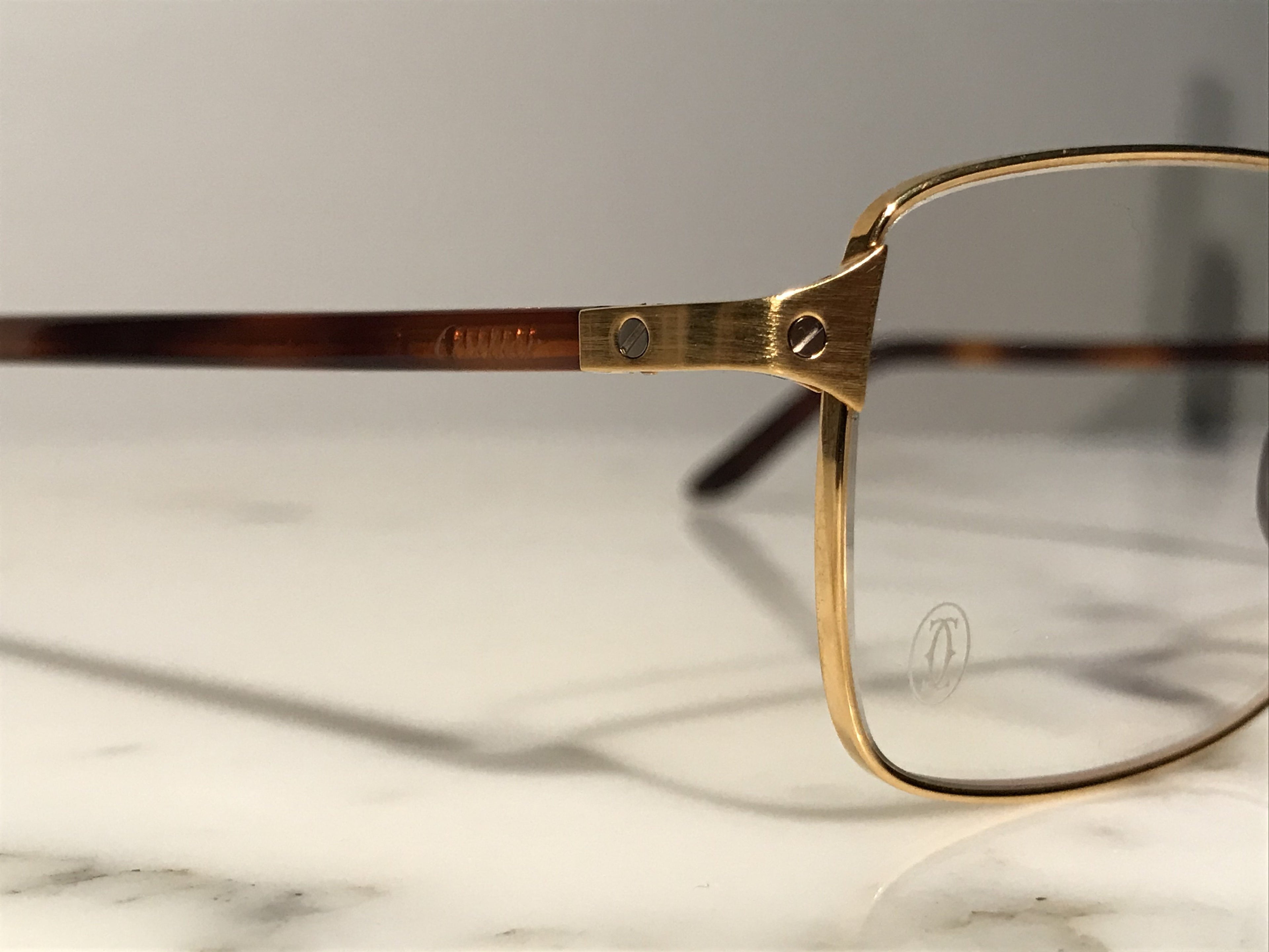 Cartier Havana Santos Gold Eyeglasses Sunglasses Frame - Braglia