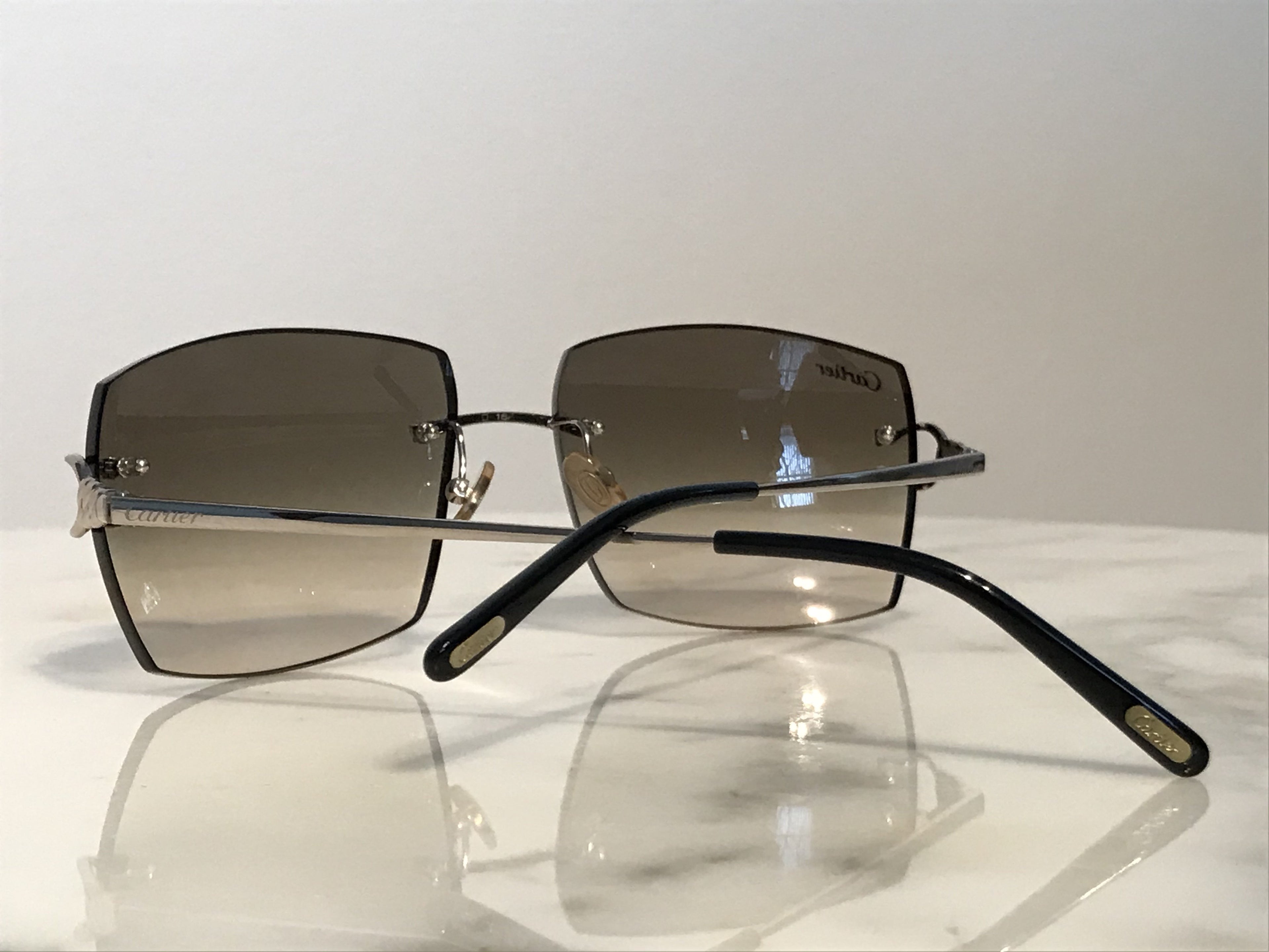 Cartier La Dona 18k Solid White Gold Sunglasses Glasses Frames - Braglia