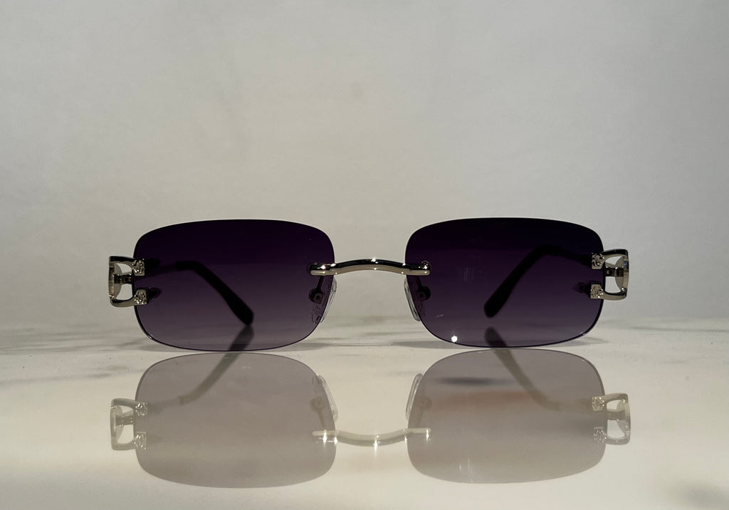 Bonano Venician White Gold Rimless Sunglasses Frame