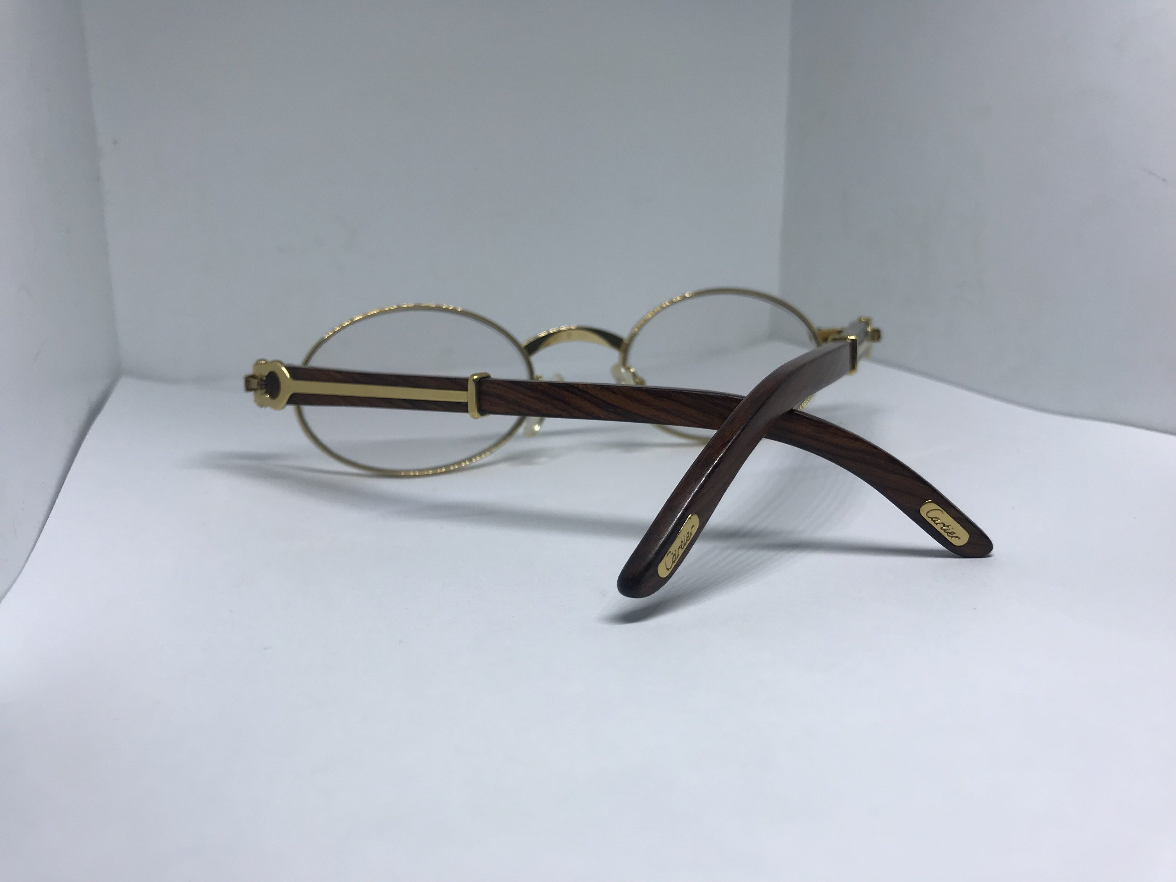 Cartier Sicier Vintage 18k Gold/ African Bubinga Wood sunglasses glasses - Braglia
