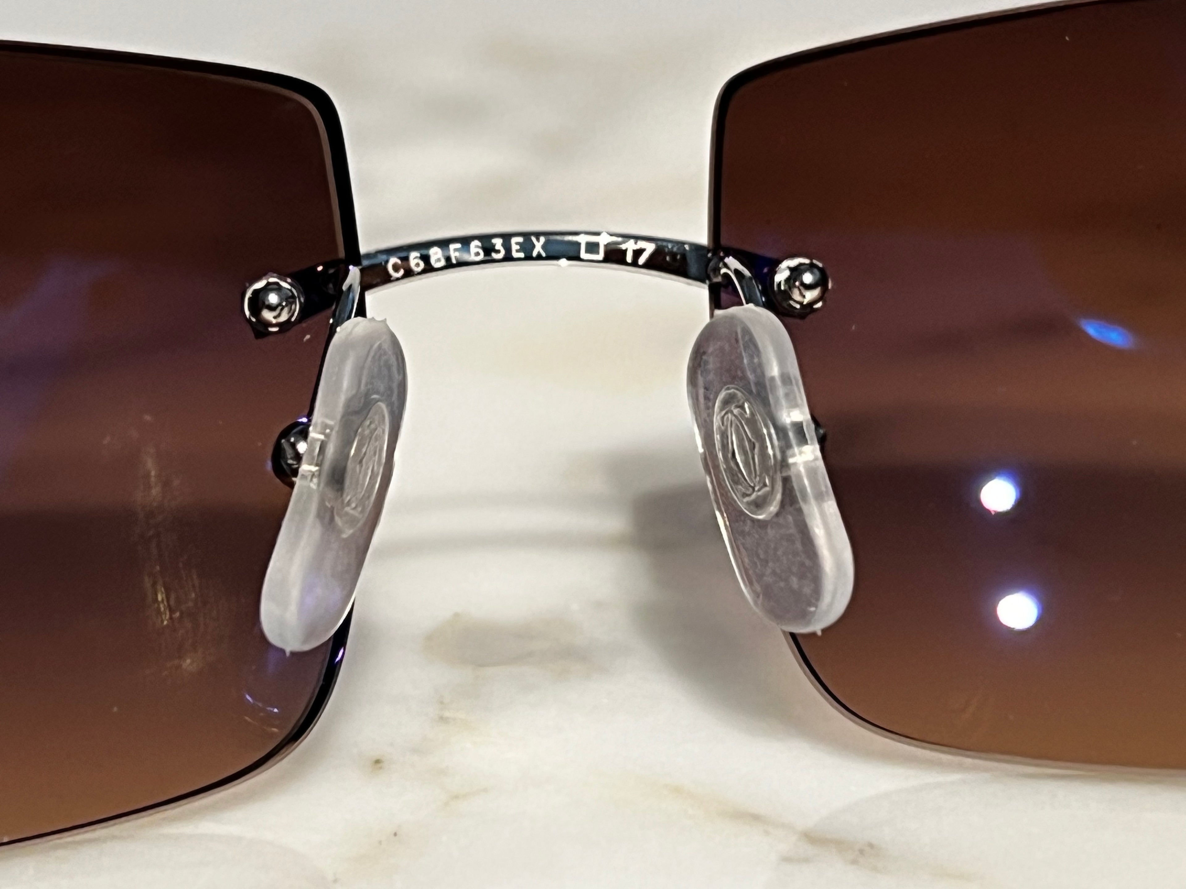 Cartier Buffalo Horn Platinum Frames Sunglasses Glasses