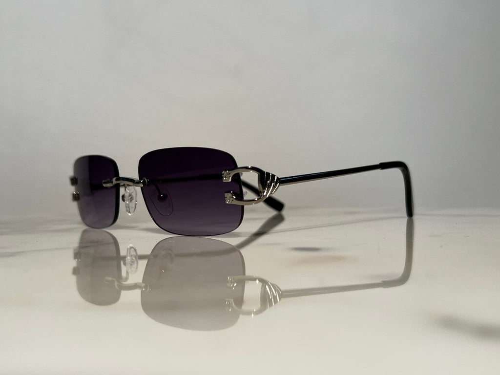 Bonano Venician White Gold Rimless Sunglasses Frame