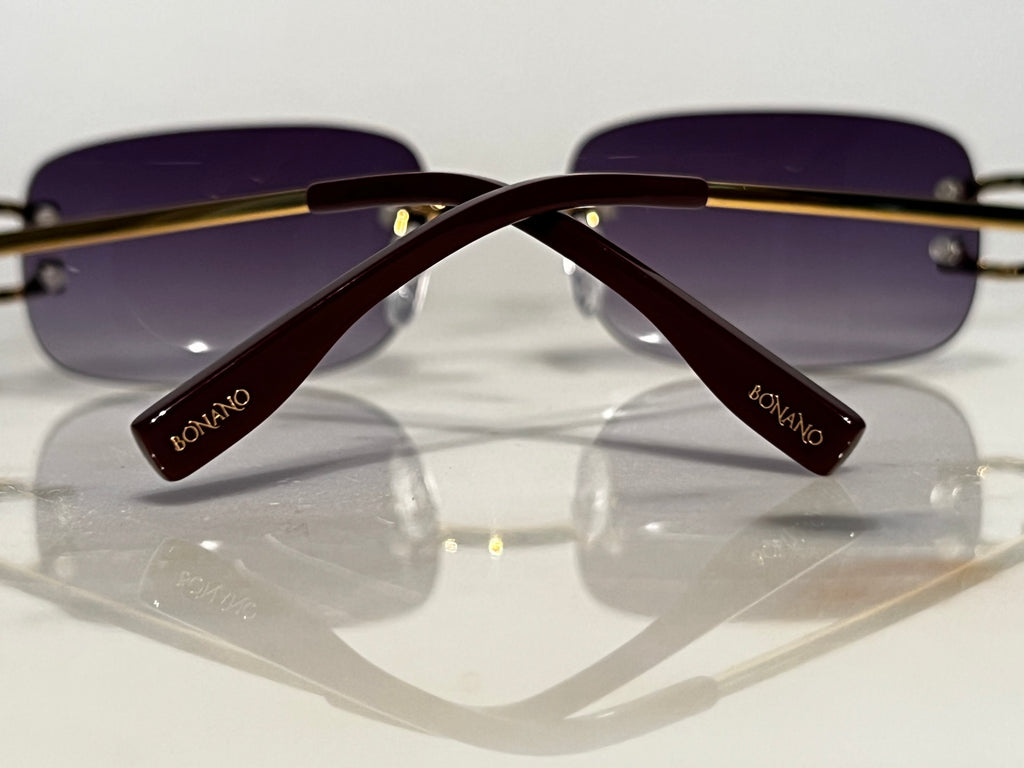 Bonano Venician Gold Rimless Sunglasses Frame