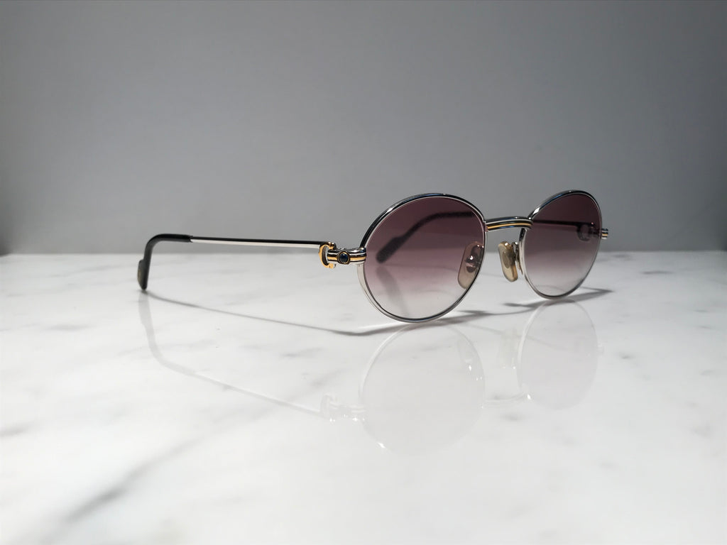 Cartier St Honore Sapphire Platinum Gold Sunglasses Glasses Eyeglasses Frame