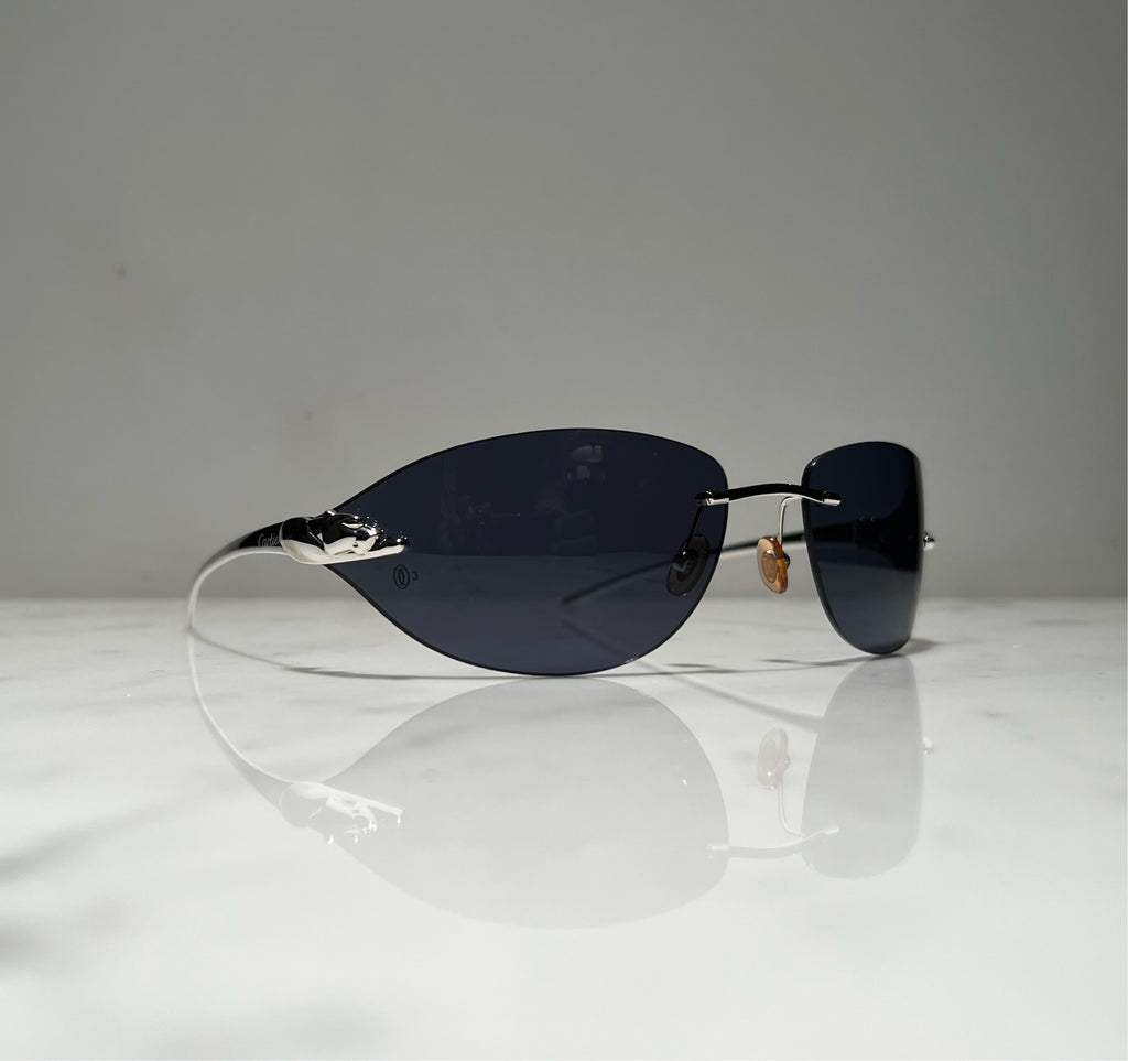 Cartier Panthere C Decor Platinum Sunglasses Glasses Eyeglasses Frame Wood Buffs