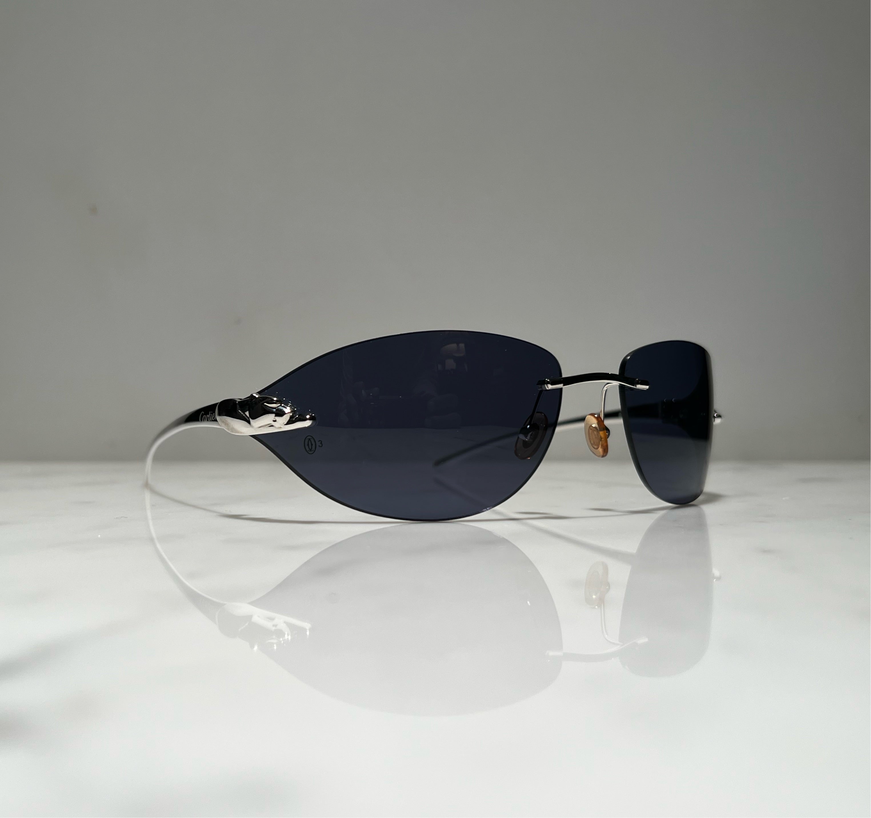 Cartier Panthere C Decor Platinum Sunglasses Glasses Eyeglasses Frame Wood Buffs