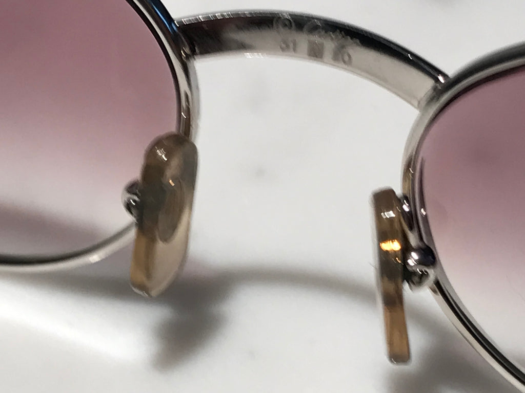 Cartier St Honore Sapphire Platinum Gold Sunglasses Glasses Eyeglasses Frame