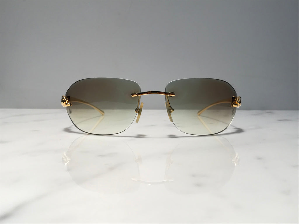 Cartier Rimless Gold Panthere Glasses Sunglasses Eyeglasses