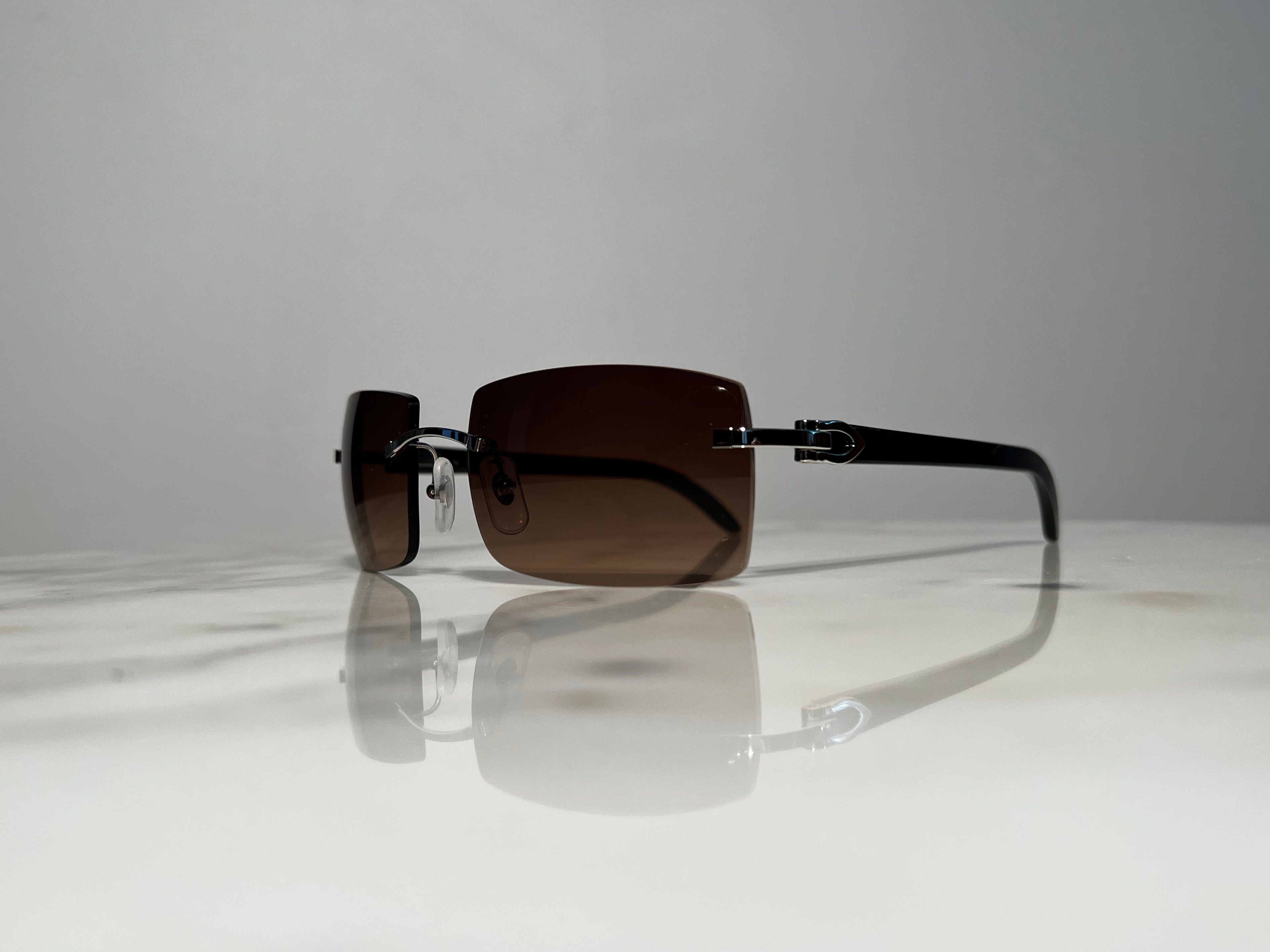 Cartier Buffalo Horn Platinum Frames Sunglasses Glasses