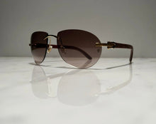 Load image into Gallery viewer, Cartier Logos Wood Gold Vintage Frames Sunglasses Glasses
