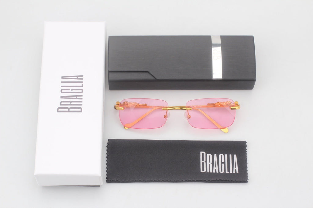18k Yellow Gold Giaguaro Rosé Purple Lenses