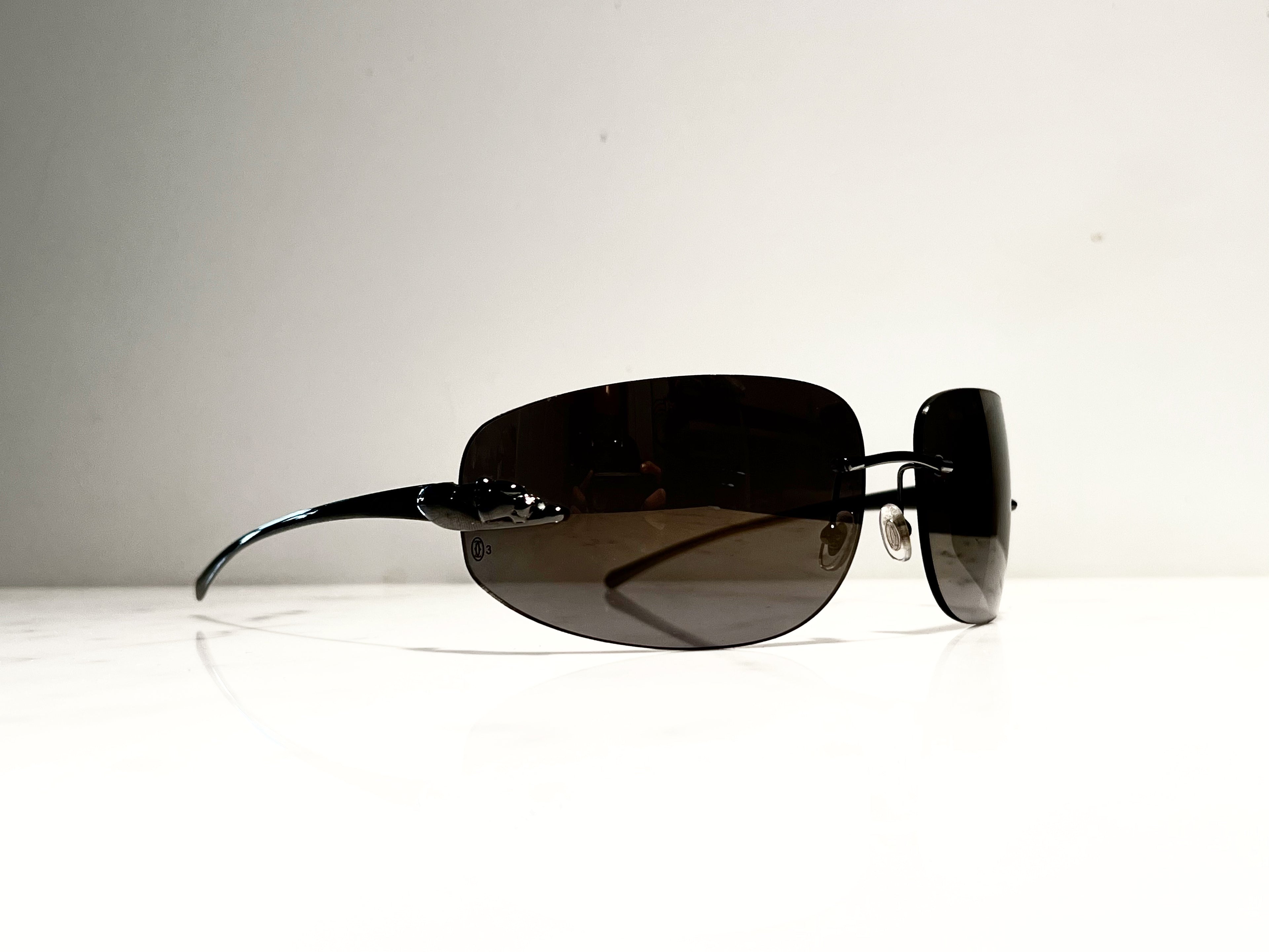 Cartier Panthere Black Titanium Frames Sunglasses Glasses
