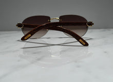 Load image into Gallery viewer, Cartier Logos Wood Gold Vintage Frames Sunglasses Glasses
