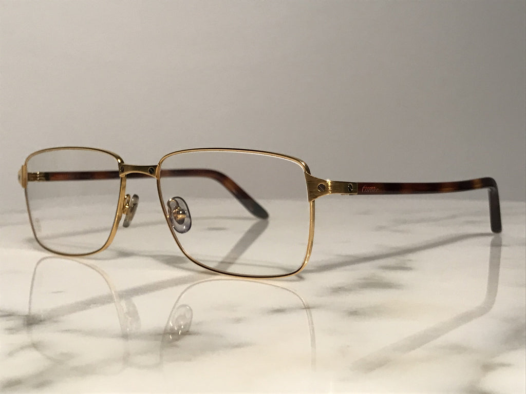 Cartier Havana Santos Gold Eyeglasses Sunglasses Frame - Braglia