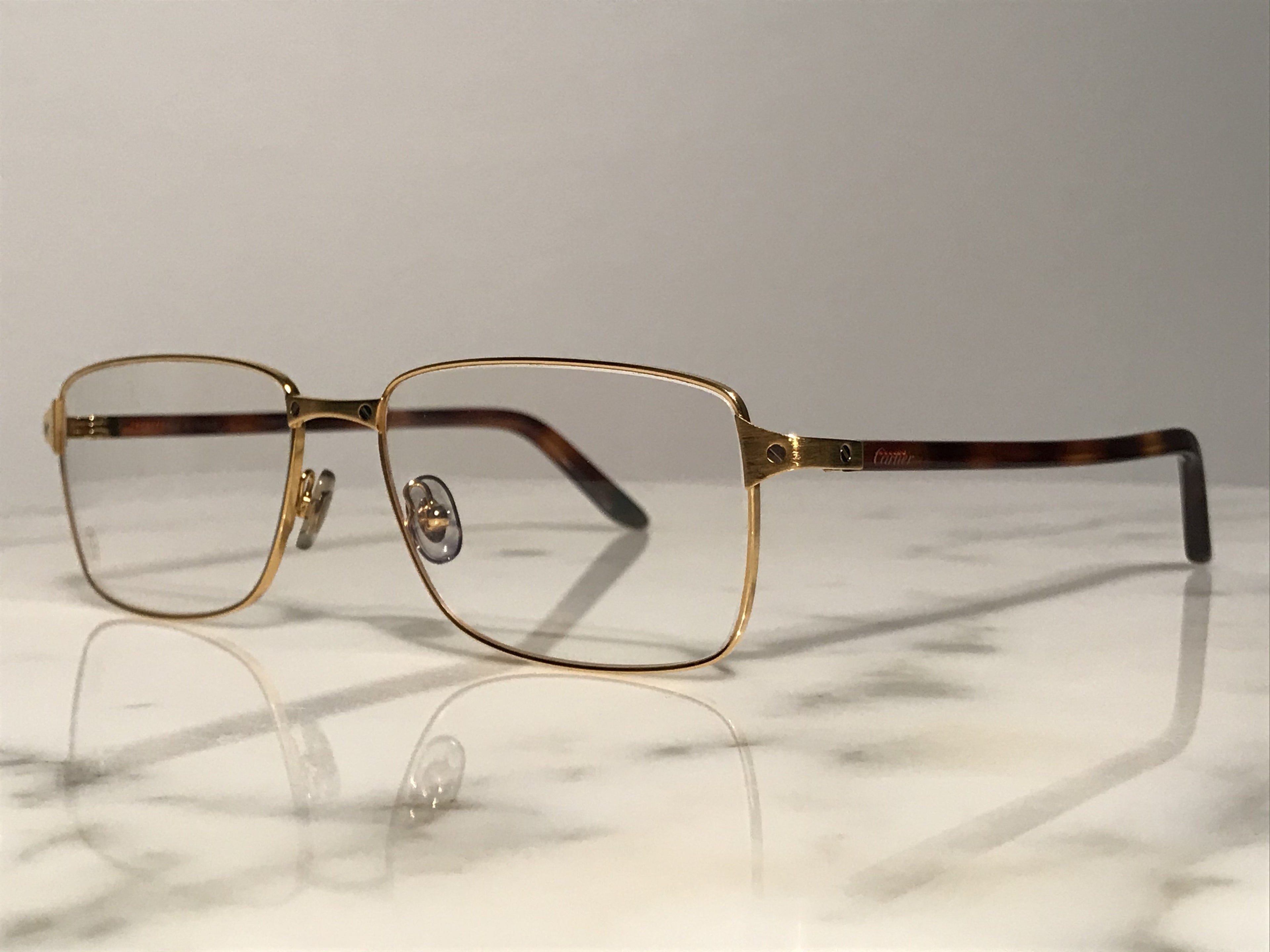 Cartier Havana Santos Gold Eyeglasses Sunglasses Frame - Braglia
