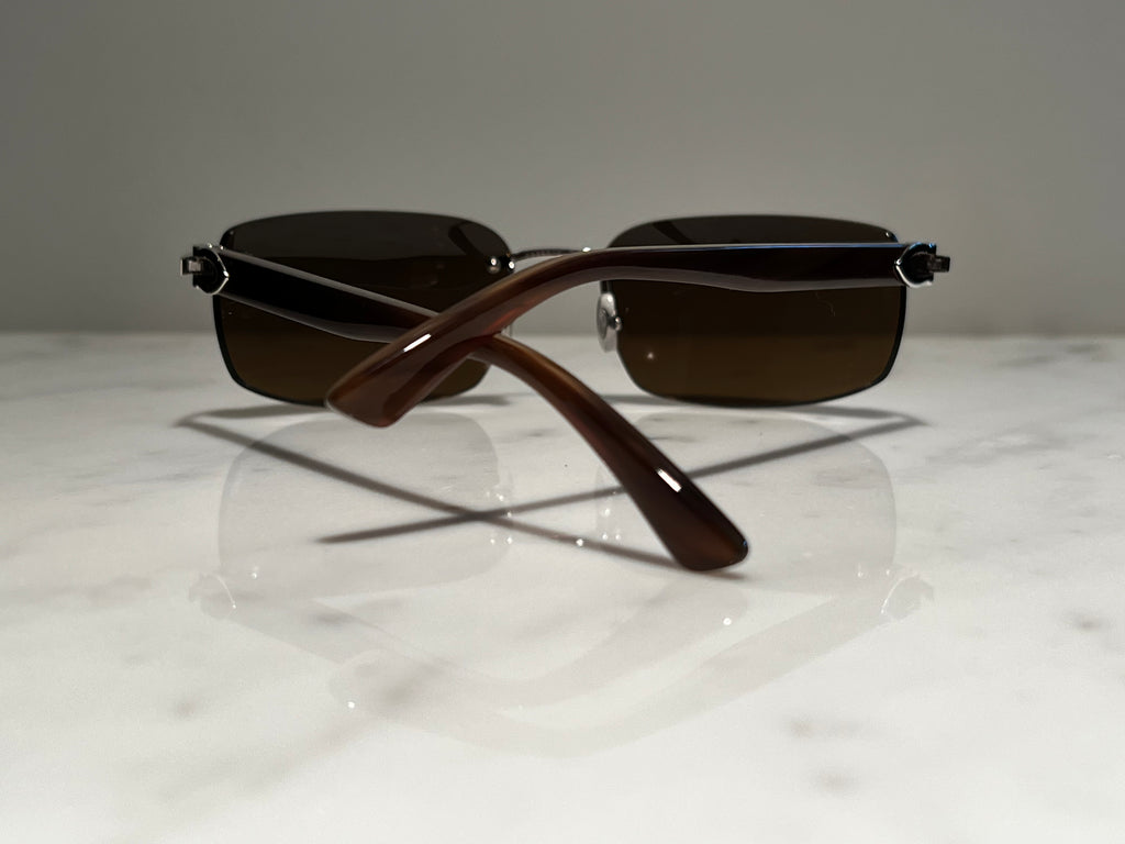 Cartier Brown Buffalo Horn & Platinum Sunglasses