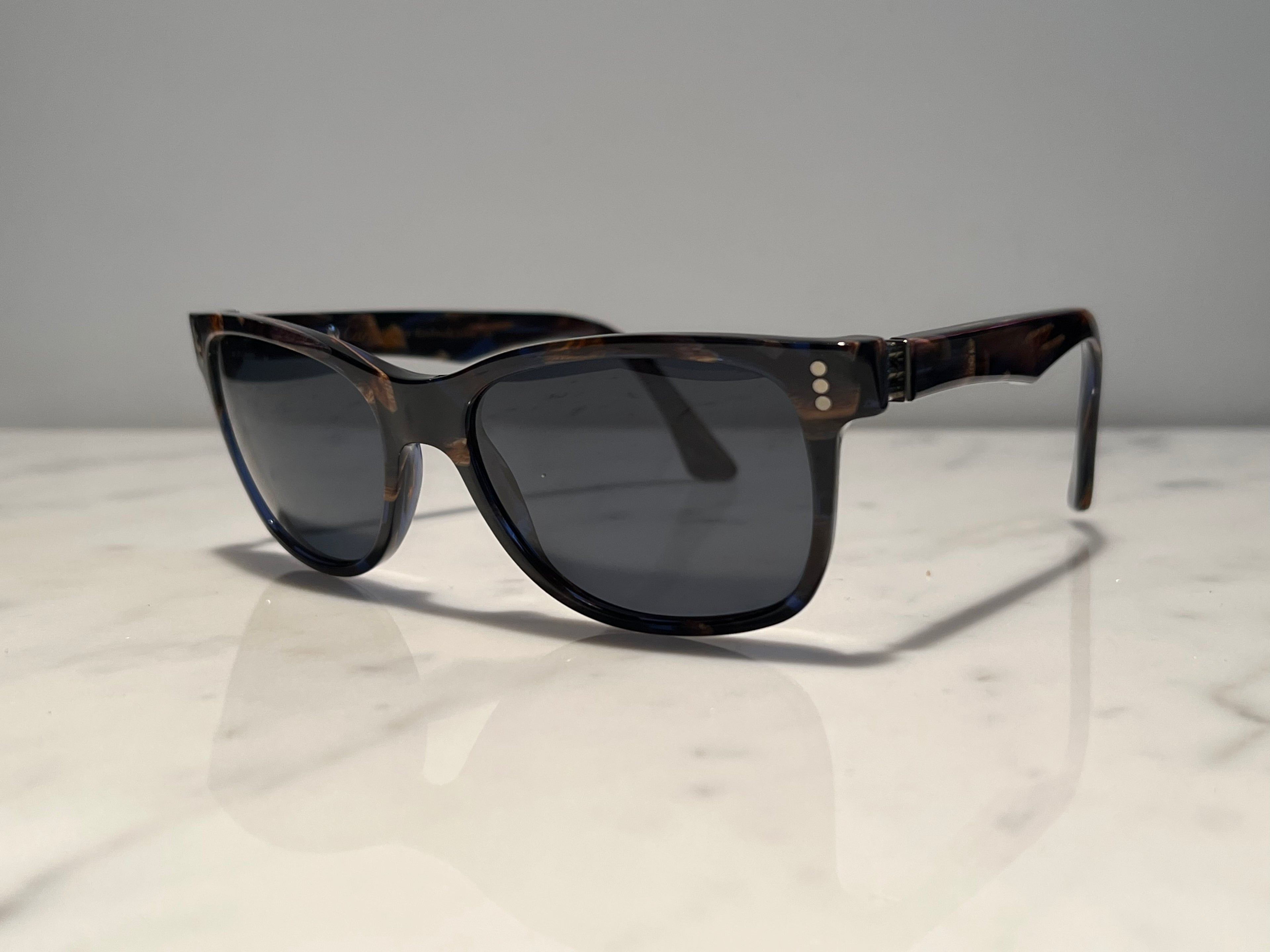 Cartier Duke Square Vintage Glasses Sunglasses Frames Horn Woods Platinum