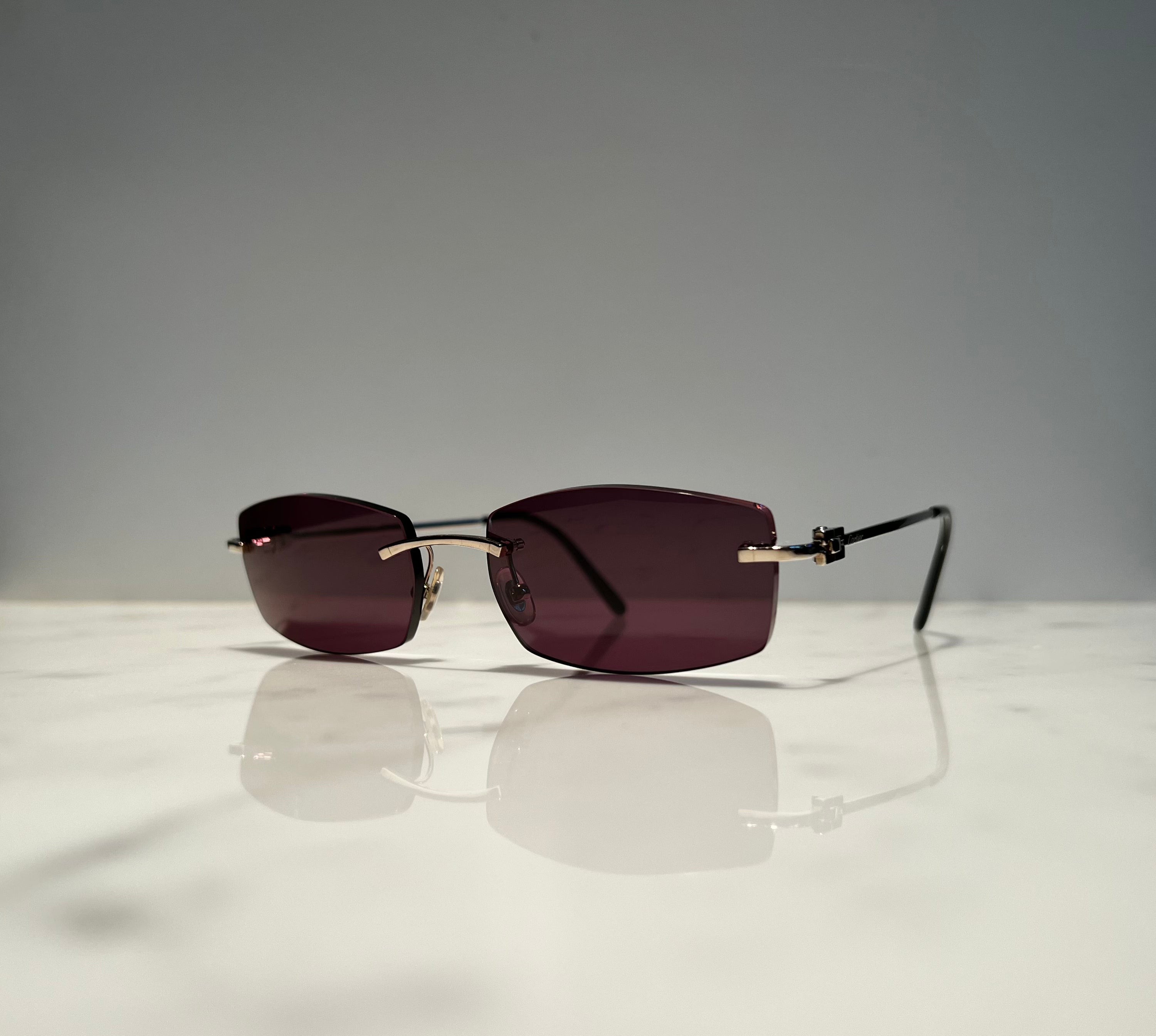 Cartier Rimless Solid 18k Gold Precious  Glasses Sunglasses Eyeglasses Buffs