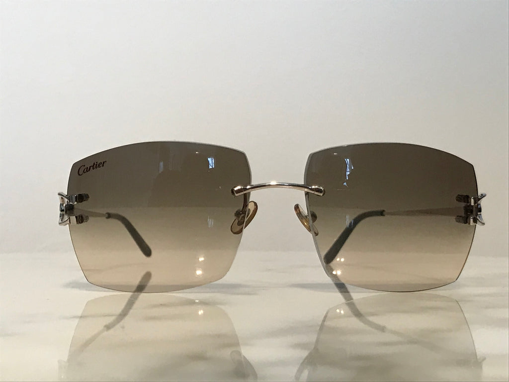 Cartier La Dona 18k Solid White Gold Sunglasses Glasses Frames - Braglia