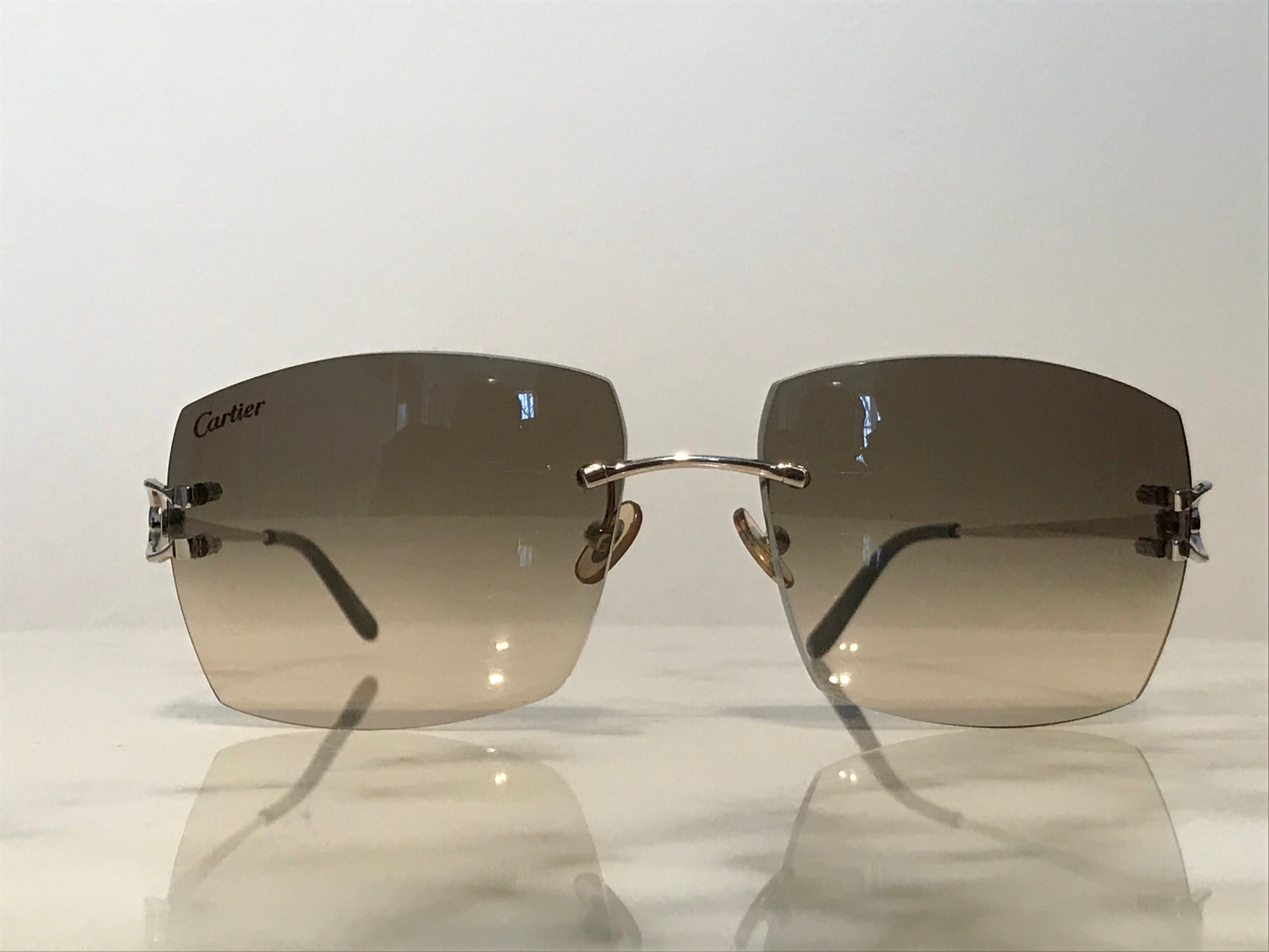 Cartier La Dona 18k Solid White Gold Sunglasses Glasses Frames - Braglia