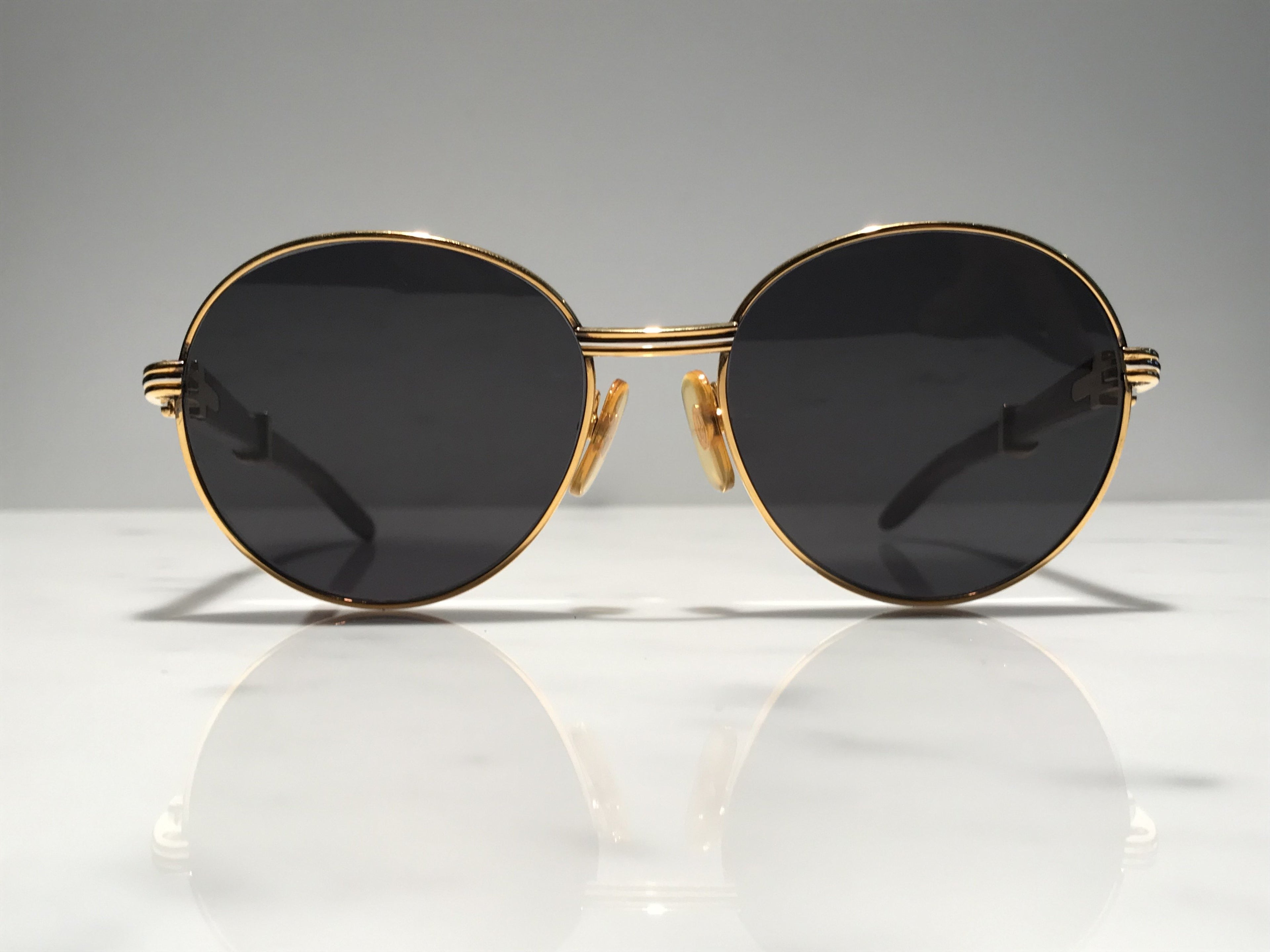 Cartier Bagatelle Gold Wood Sunglasses