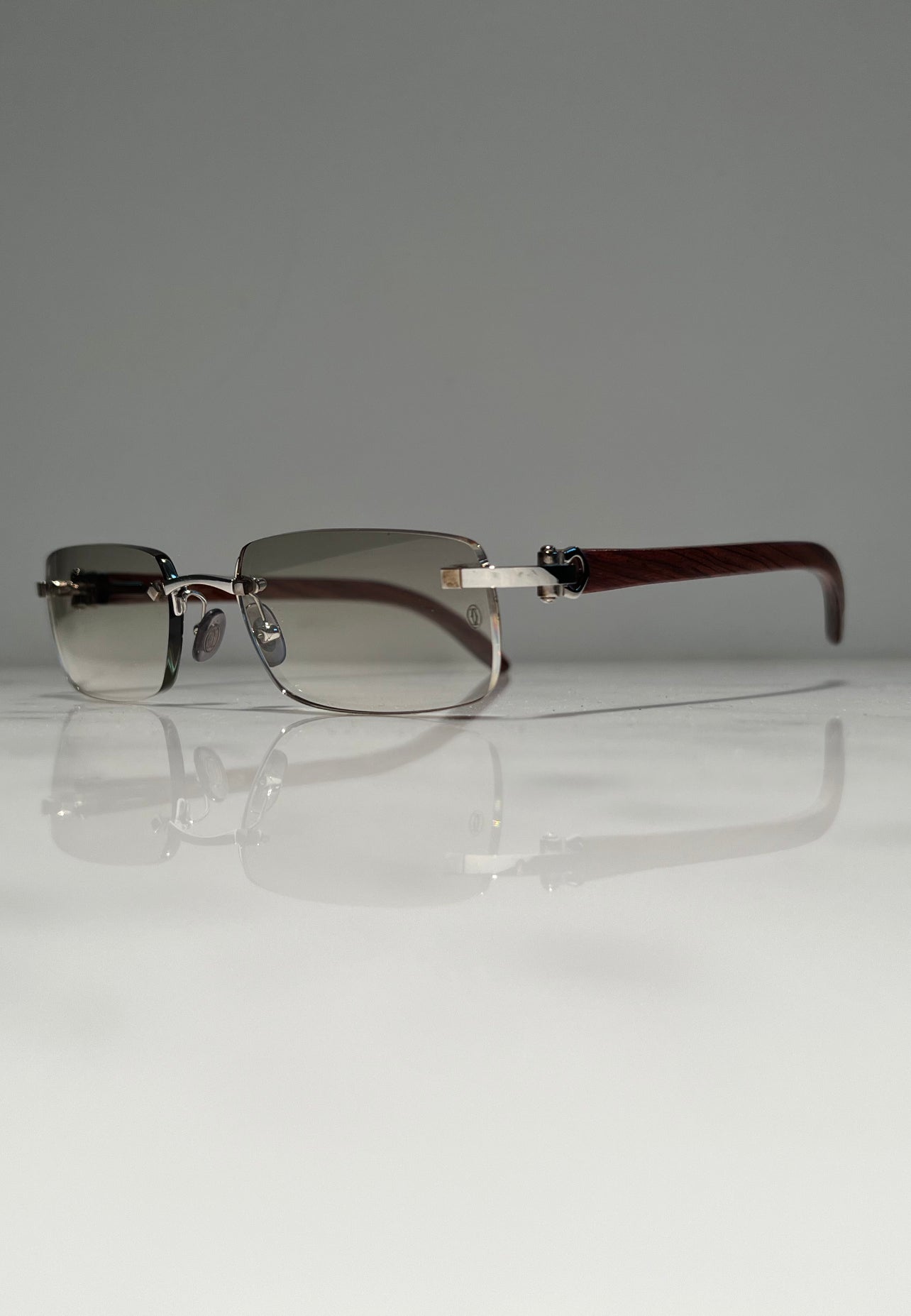 Cartier Rimless Platinum C’decor Vintage Glasses Sunglasses Eyeglasses Buffs