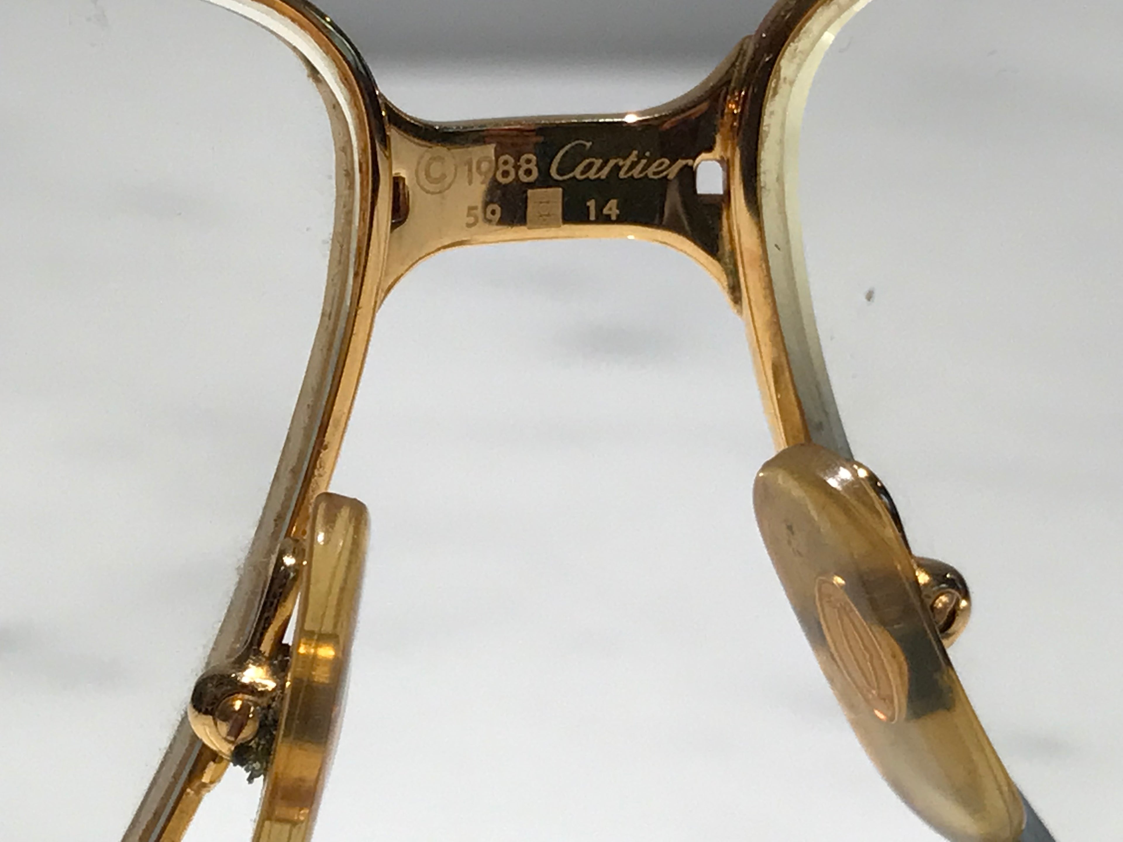 Cartier Panthere Vendome Decor Gold Vintage Sunglasses Glasses Eyeglasses Frame
