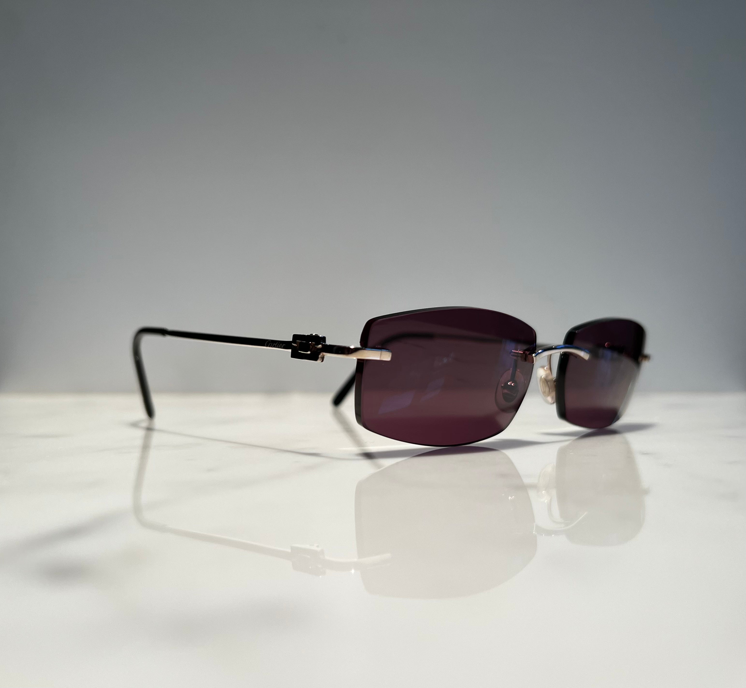 Cartier Rimless Solid 18k Gold Precious  Glasses Sunglasses Eyeglasses Buffs