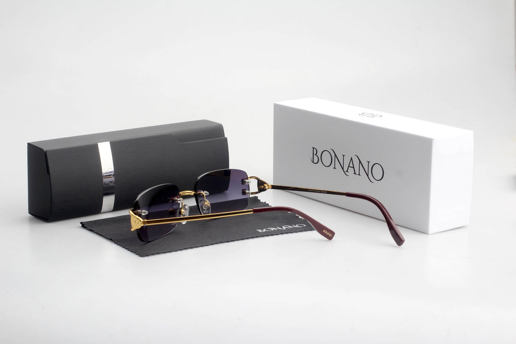 Bonano Venician Gold Rimless Sunglasses Frame