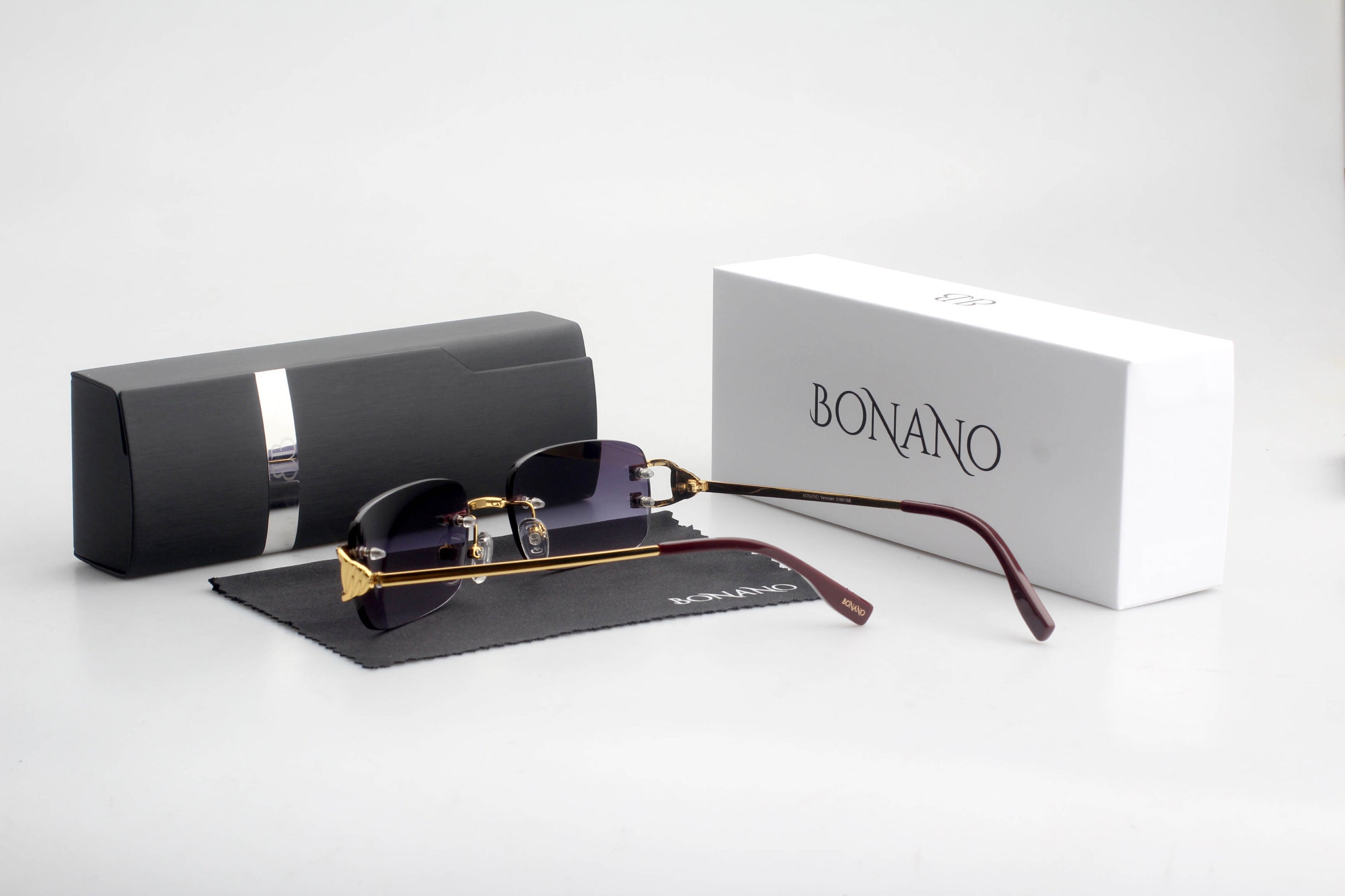 Bonano Venician Gold Rimless Sunglasses Frame