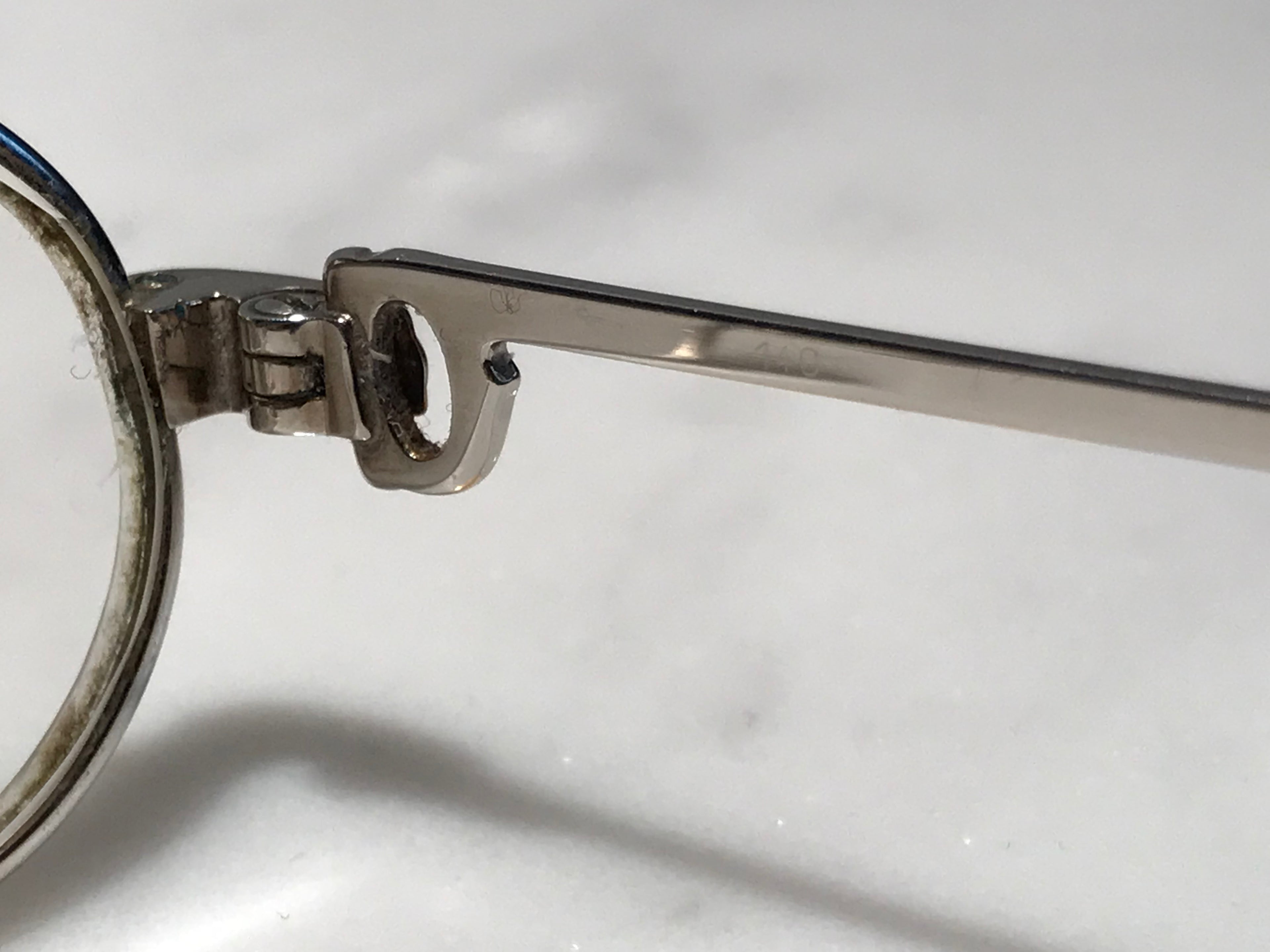 Cartier Demi Lune Vintage C Decor Platinum Sunglasses Glasses Eyeglasses Frame