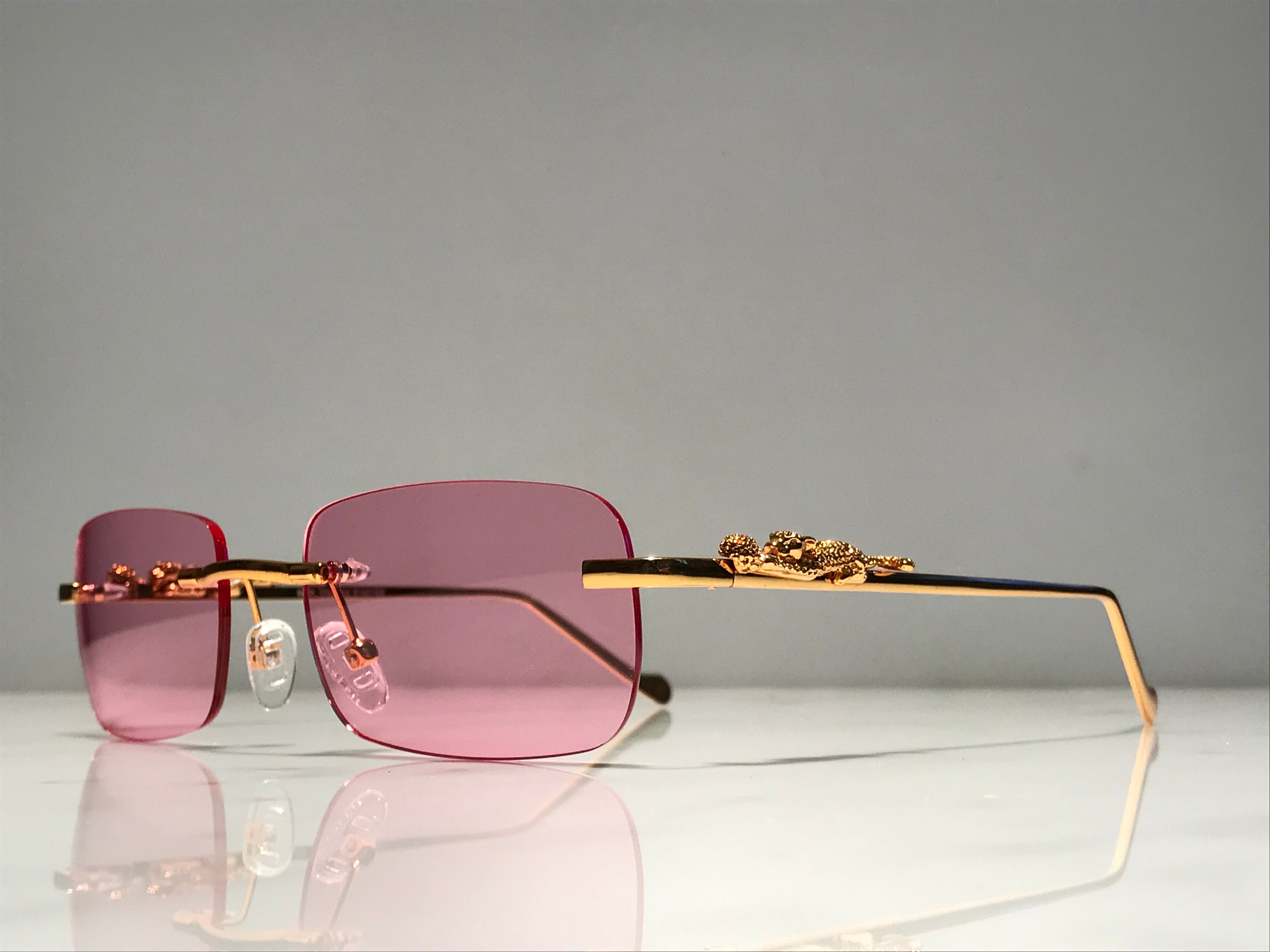 18k Yellow Gold Giaguaro Rosé Purple Lenses