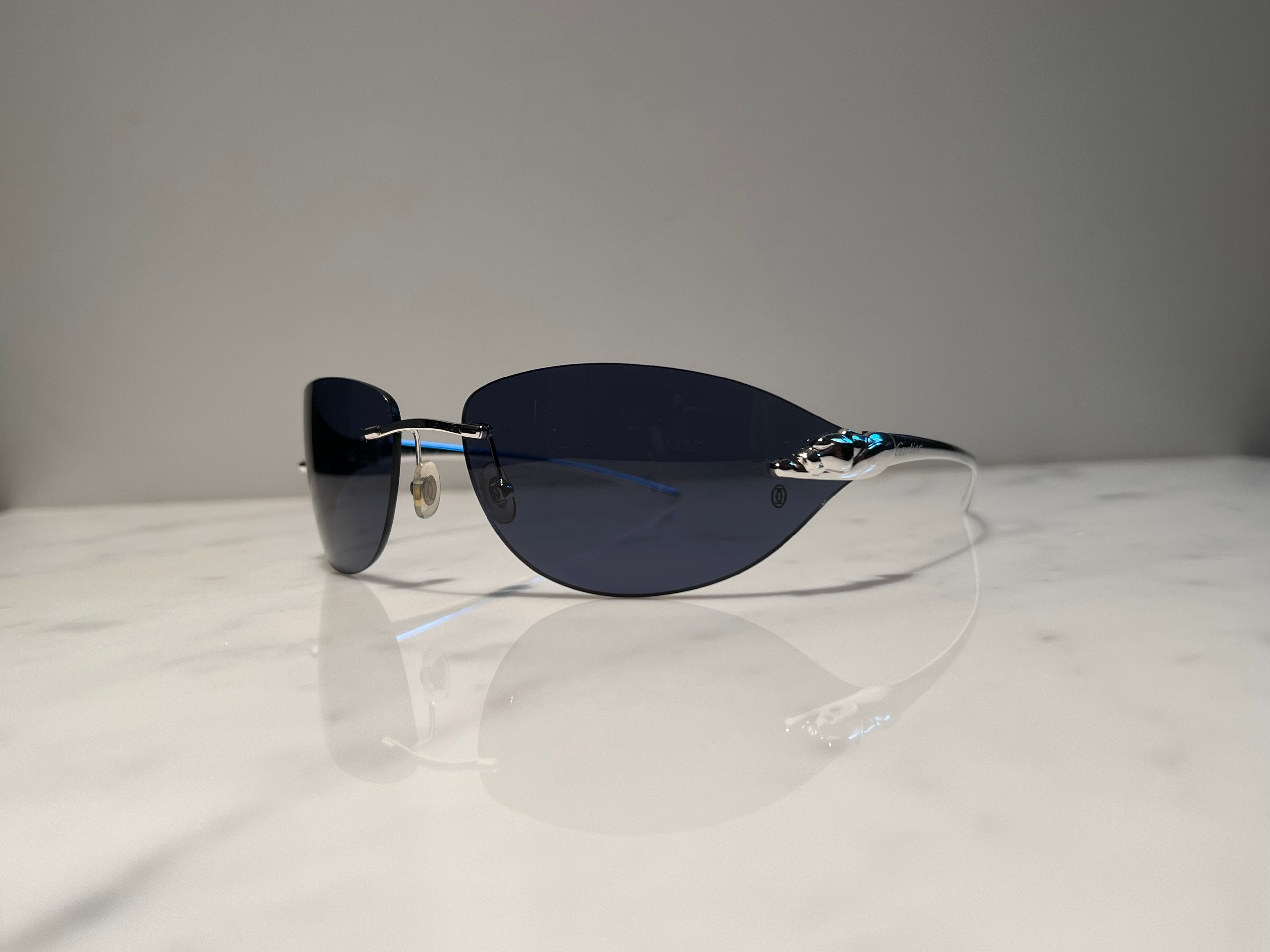 Cartier Panthere C Decor Platinum Sunglasses Glasses Eyeglasses Frames
