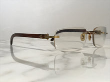 Load image into Gallery viewer, Cartier Rimless Bubinga Wood 18k Wood Glasses Sunglasses Eyeglasses Frames - Braglia
