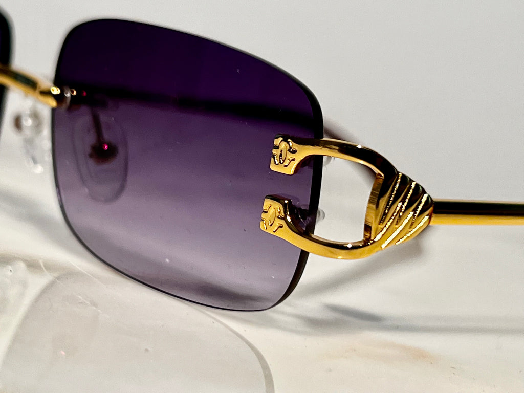 Bonano Venician Gold Rimless Sunglasses Frame