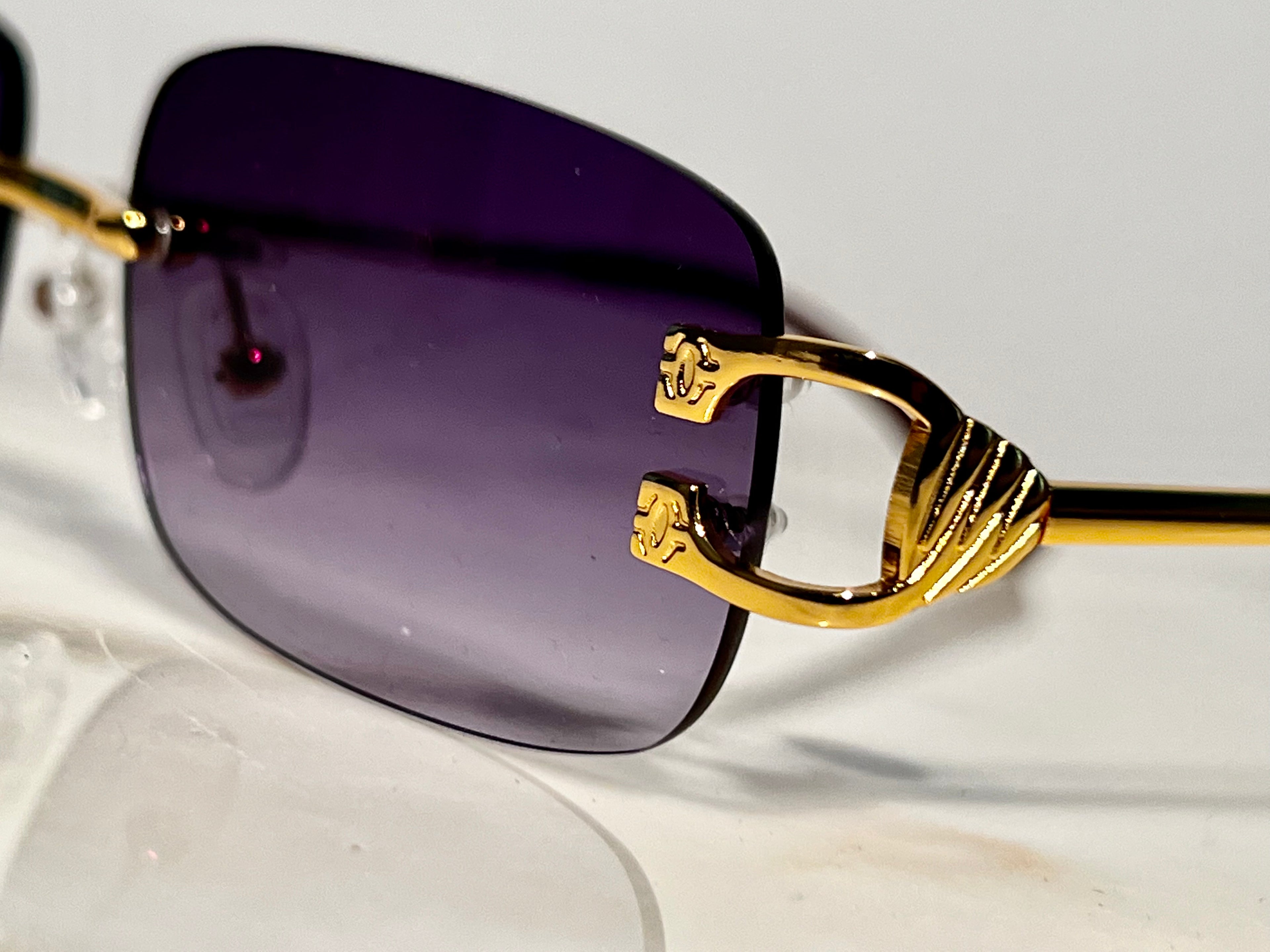 Bonano Venician Gold Rimless Sunglasses Frame