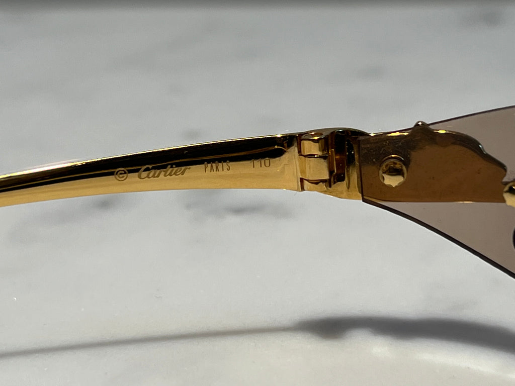 Cartier Panthere Gold Sunglasses Glasses Eyeglasses Frame Wood Buffs